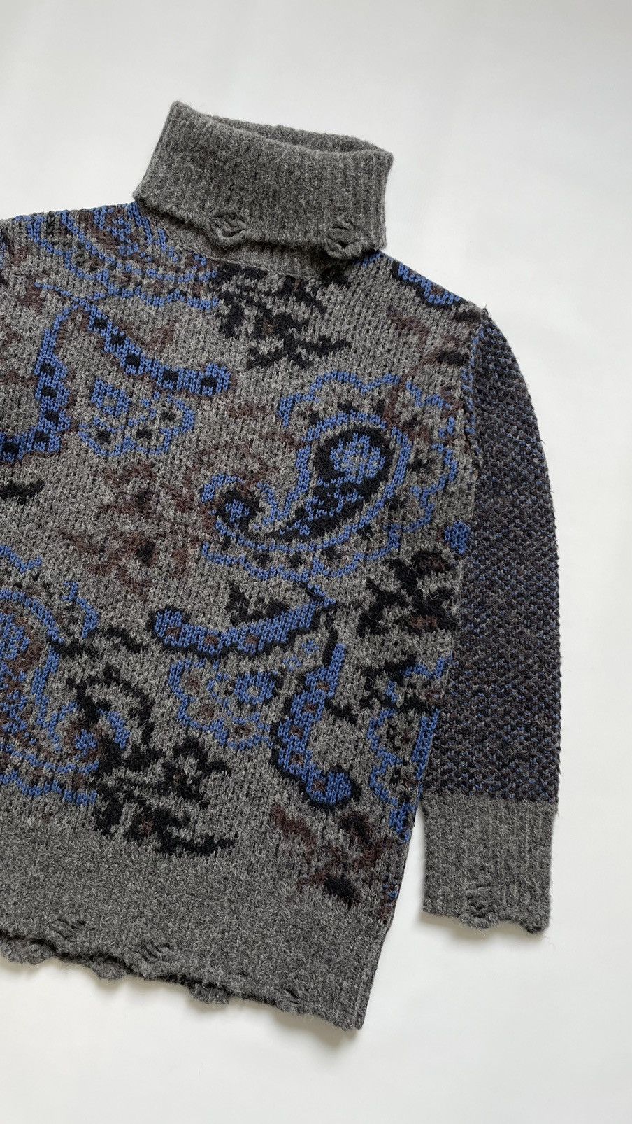 Comme des Garcons A/W 20 Paisley Distressed Wool Sweater Size US M / EU 48-50 / 2 - 7 Thumbnail