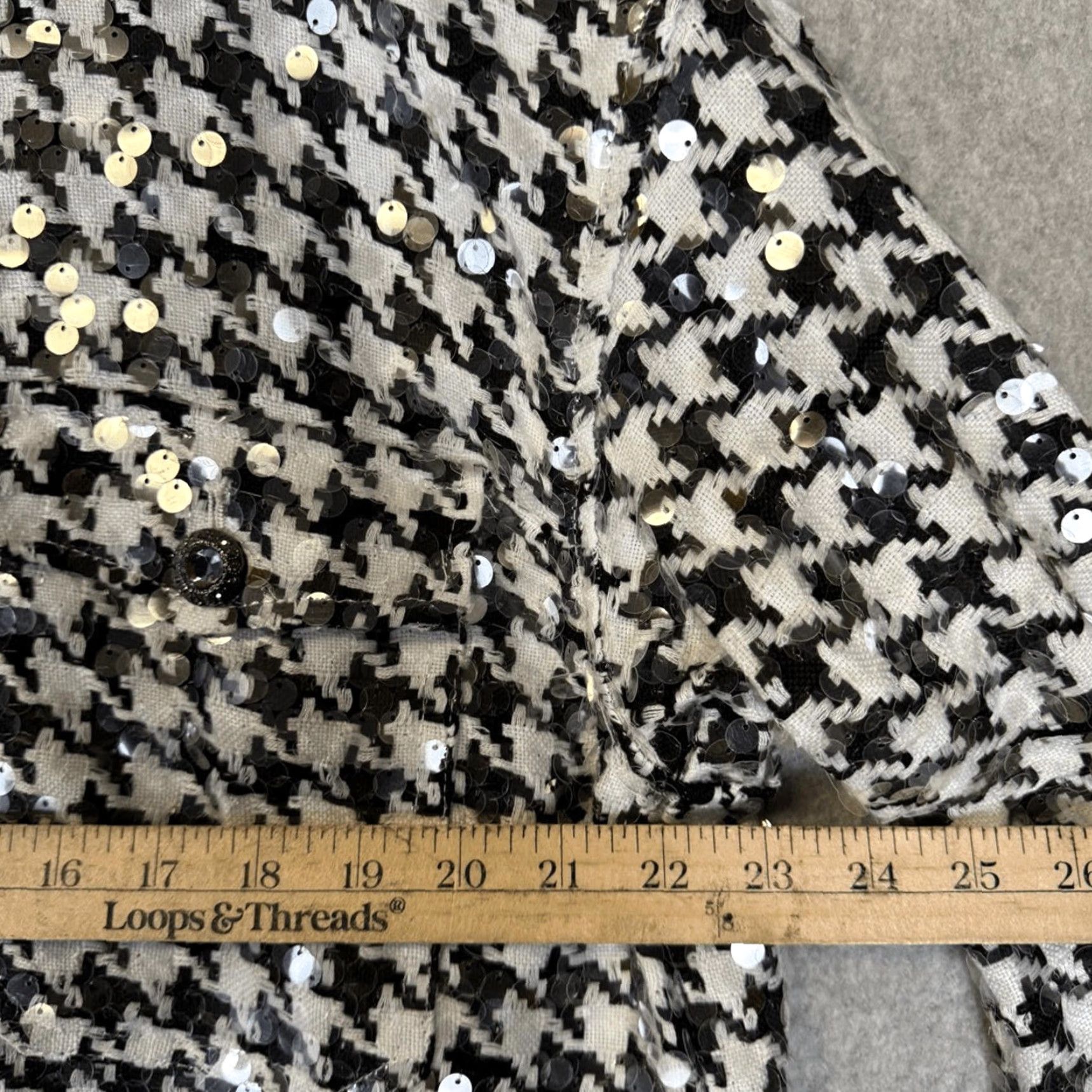 Zara ZARA Overshirt Sequin Limited Edition Black Houndstooth Womens L Large NWT Button-Up Shirt Size L / US 10 / IT 46 - 6 Thumbnail