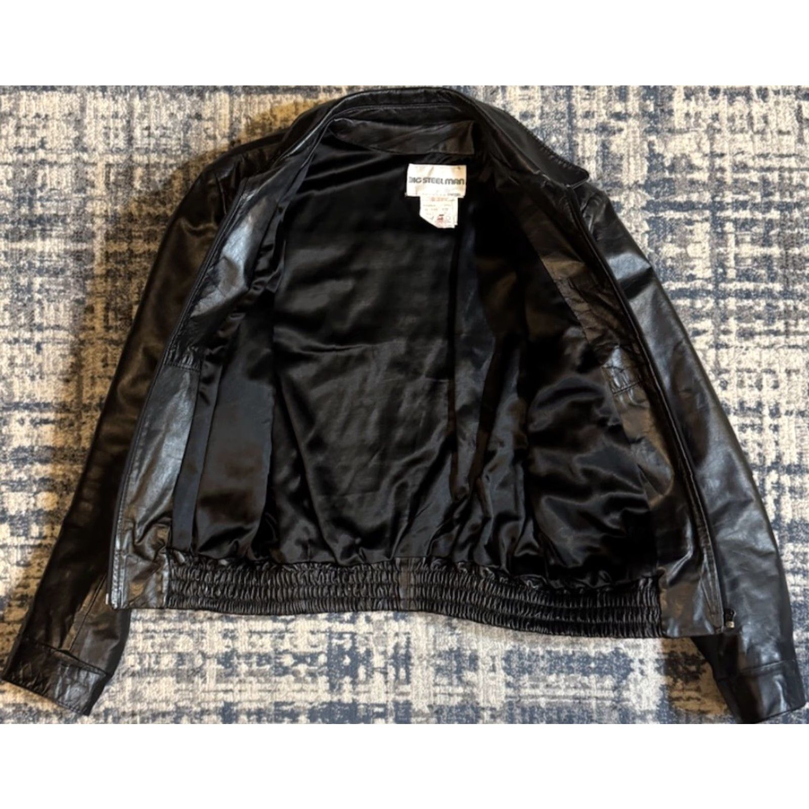 Vintage VINTAGE Big Steel Man Bomber Jacket Leather Satin Lined 80s Punk Biker 40 Canada Mens Size 40 Black Modern Regular Shirt? Size US XXS / EU 40 - 7 Thumbnail