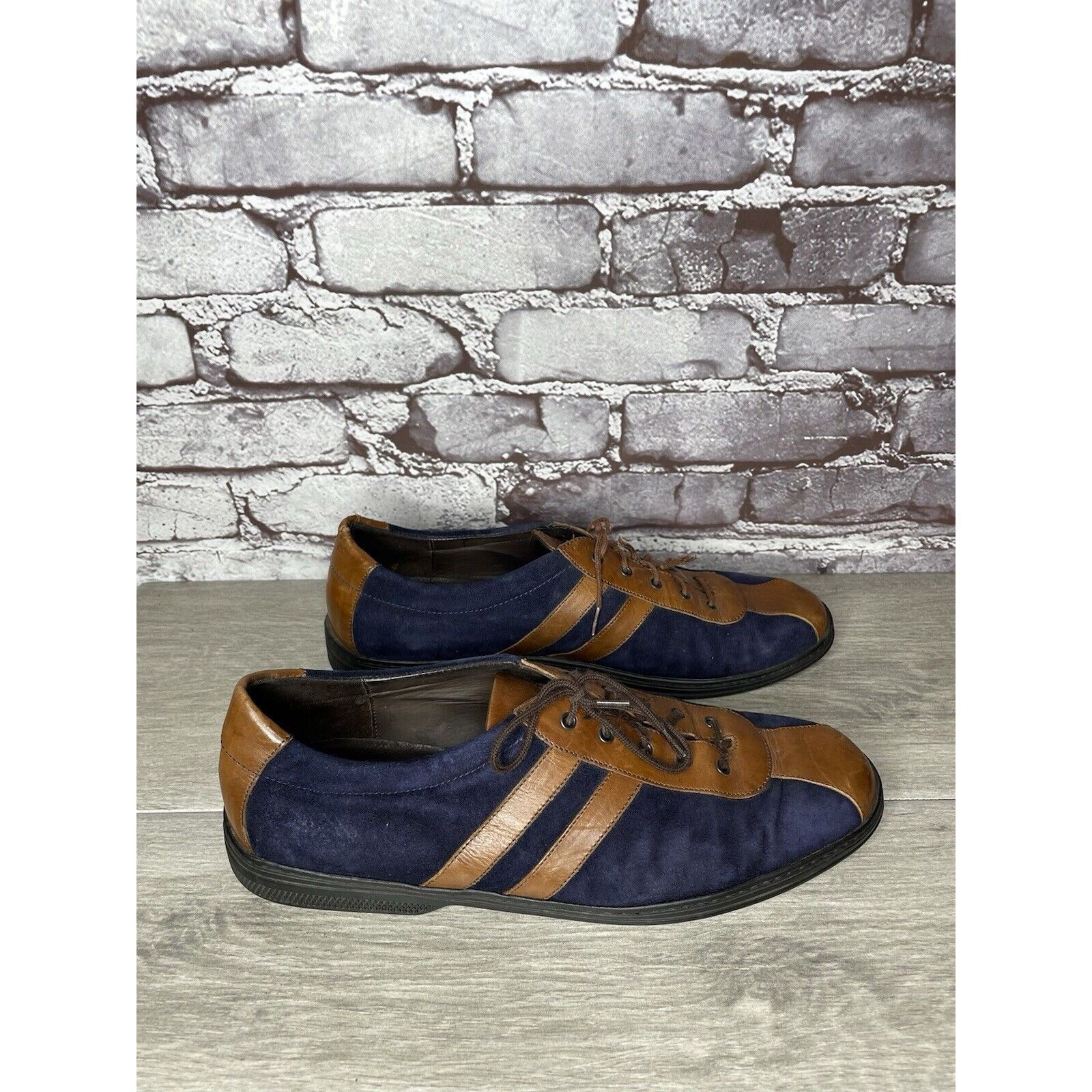 Cole Haan Bragano Blue Suede Brown Leather Bicycle Casual Lace Shoes M Size US 9.5 / EU 42-43 - 15 Thumbnail