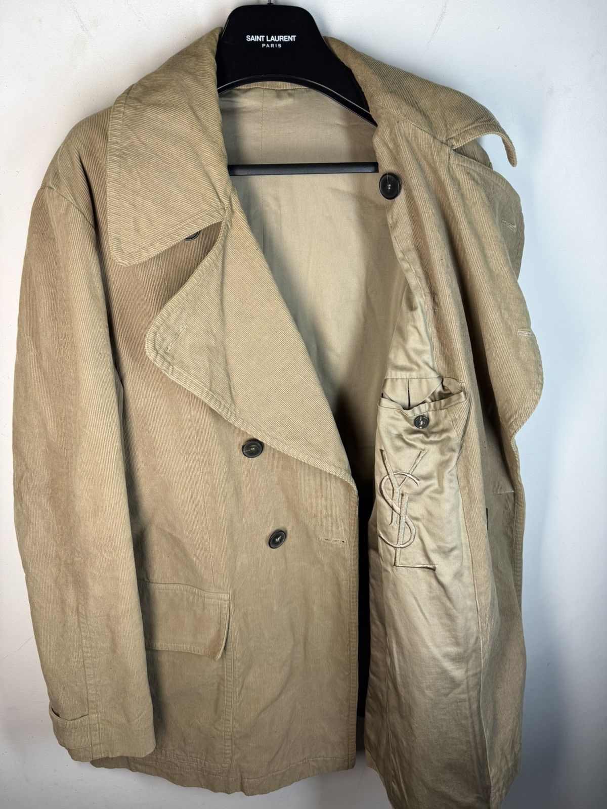 Yves Saint Laurent Corduroy YSL Jacket Italy Rive Gauche Double Breasted Size US L / EU 52-54 / 3 - 3 Thumbnail