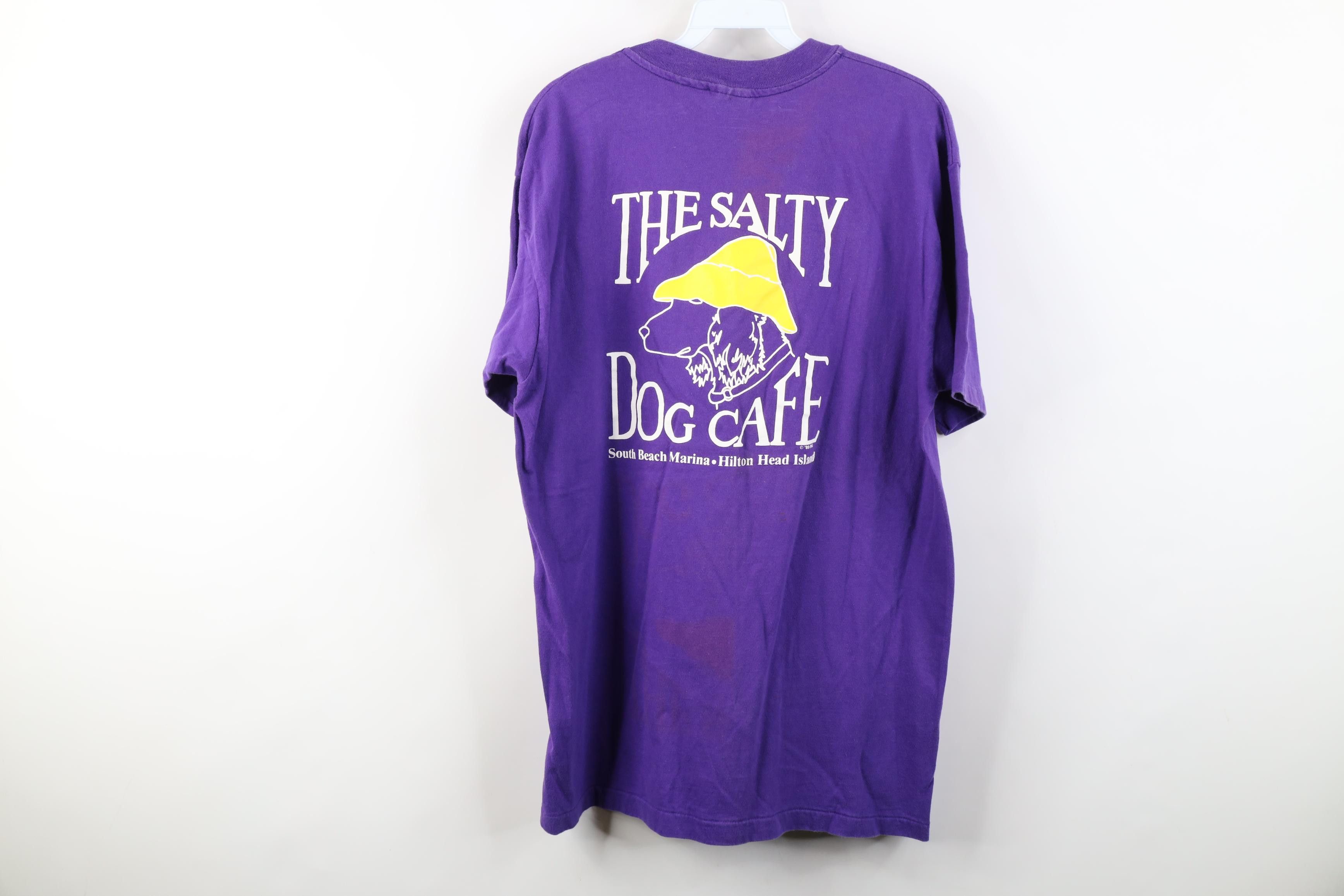 Vintage Vintage 80s Spell Out 1989 Salty Dog Cafe T-Shirt Purple USA Size US XL / EU 56 / 4 - 17 Thumbnail