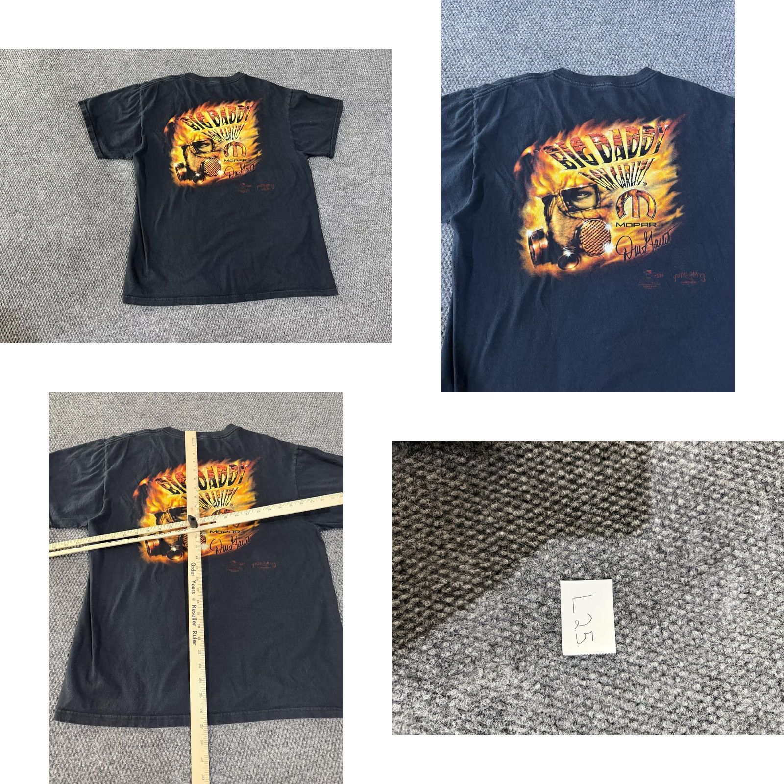 Vintage Total Impact Shirt Mens L Black Big Daddy Don Garlits Mopar Flames Racing Tee Size US L / EU 52-54 / 3 - 8 Thumbnail