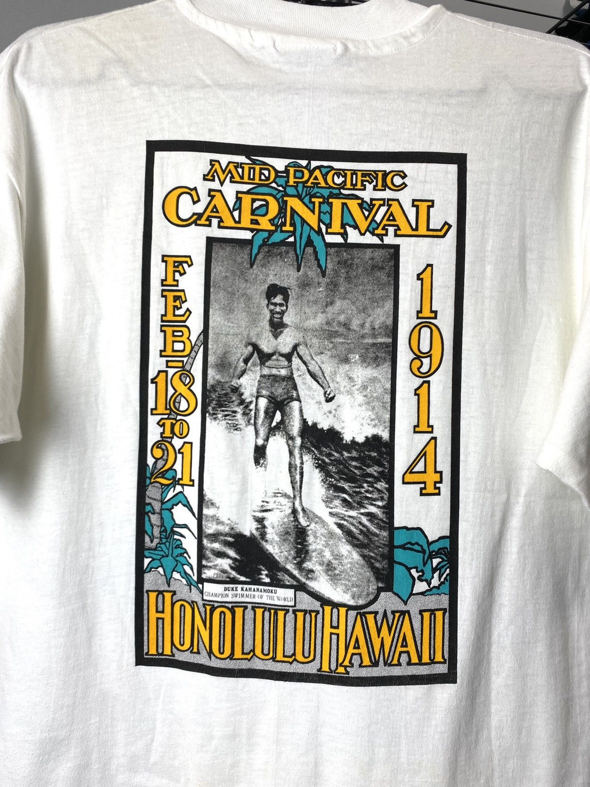 Vintage 90’s Vintage Hawaii Champion Surf Swimmer Surfer T Shirt Size US L / EU 52-54 / 3 - 3 Thumbnail