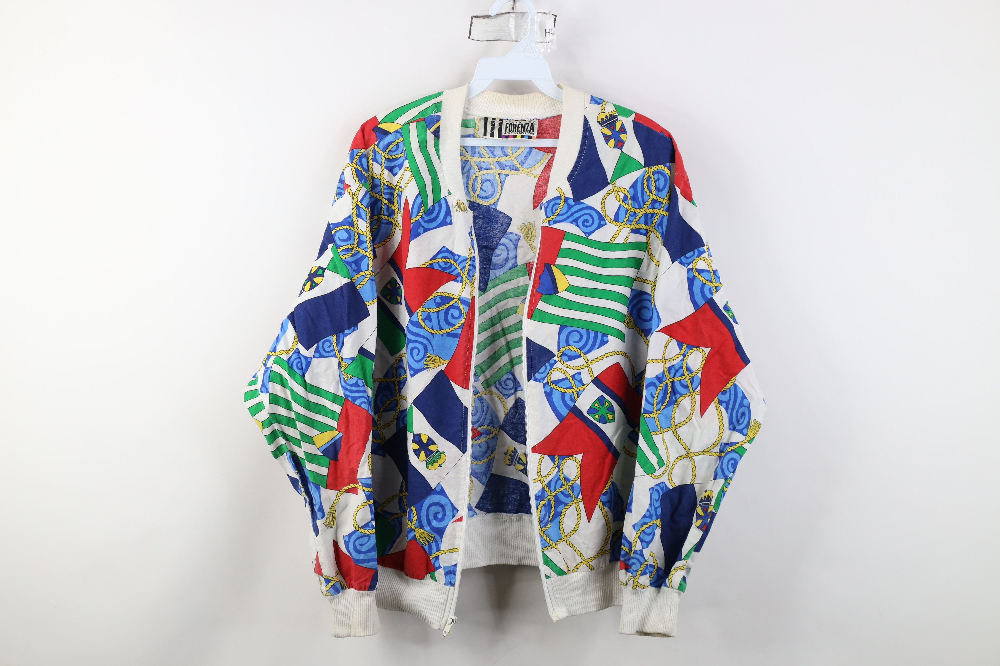 Vintage AS IS Vintage 90s Streetwear Sailing Flags Bomber Jacket AOP Size L / US 10 / IT 46 - 1 Thumbnail