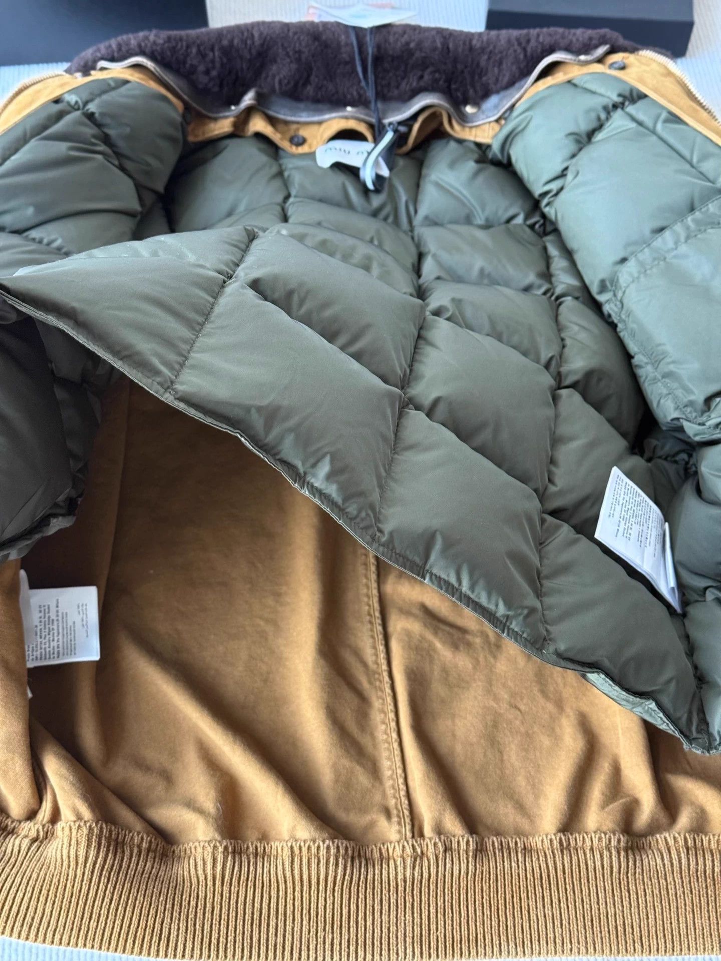 Other Miu Miu Runway Dark Brown Fur Collar Denim Down Jacket Size XS / US 0-2 / IT 36-38 - 5 Thumbnail