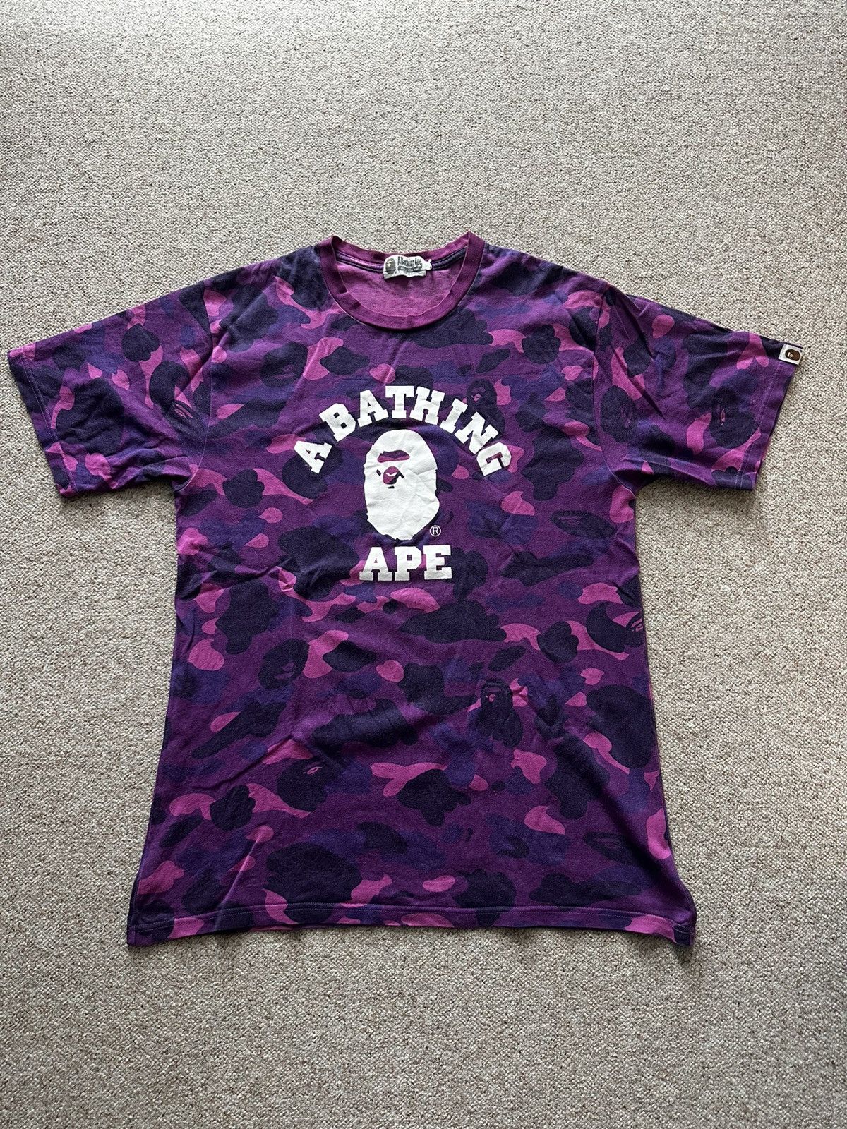 Bape BAPE Color Camo College Tee Purple Size US XL / EU 56 / 4 - 1 Thumbnail