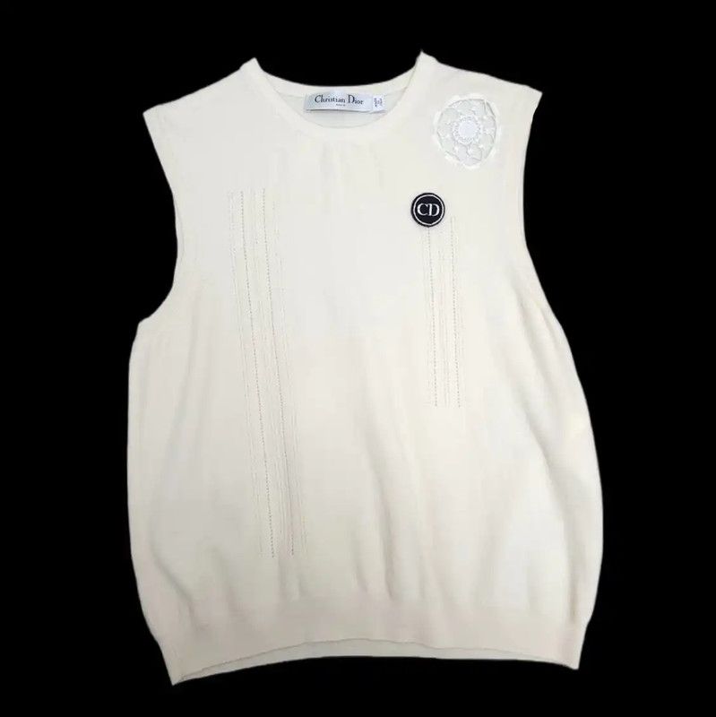 Dior Dior Beige Wool Sleeveless Top for Women 0089 Size XS / US 0-2 / IT 36-38 - 1 Thumbnail