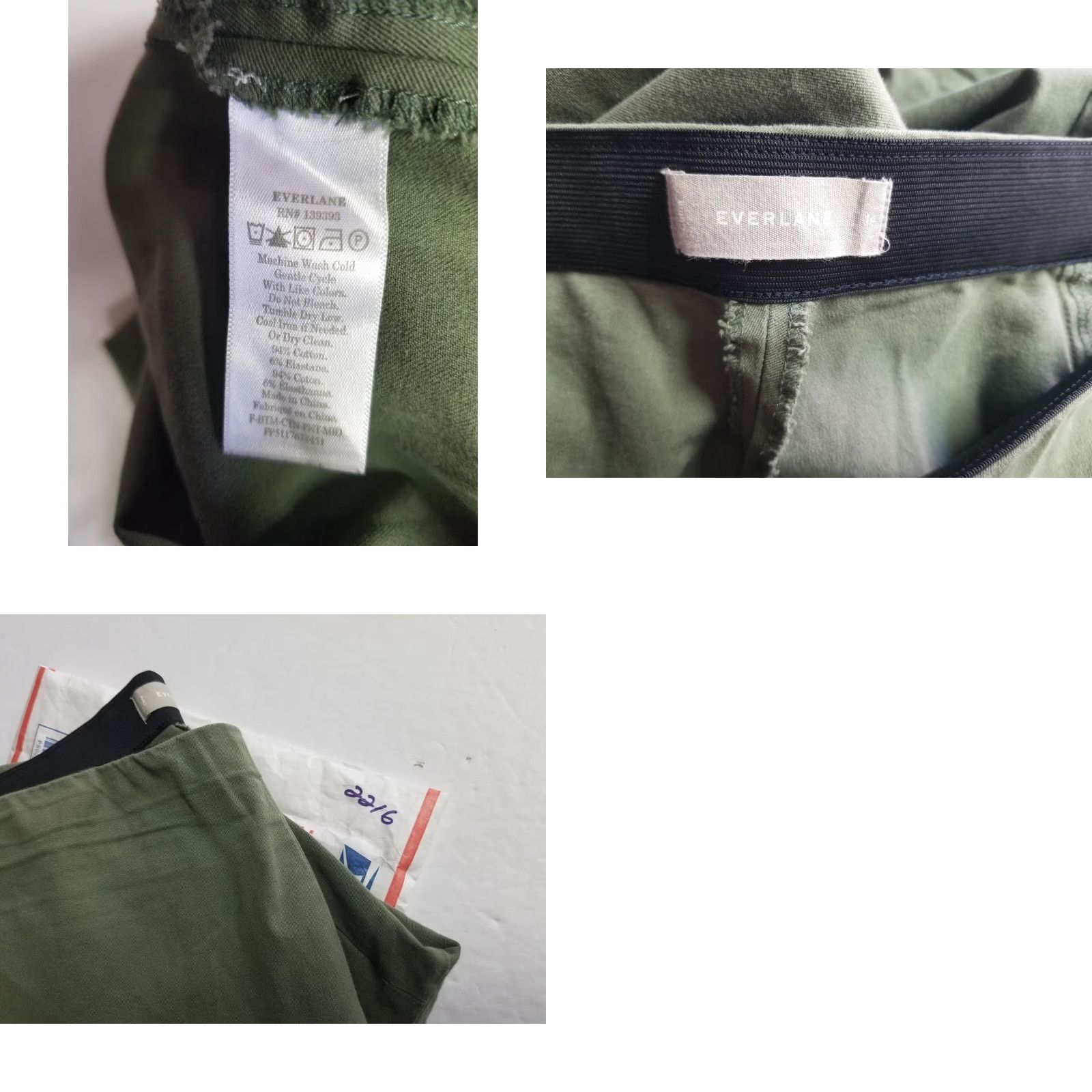 Everlane Everlane Pants Womens Size 14 Olive Green High Rise Twill Chino Size 24" / US 00 / IT 34 - 8 Thumbnail