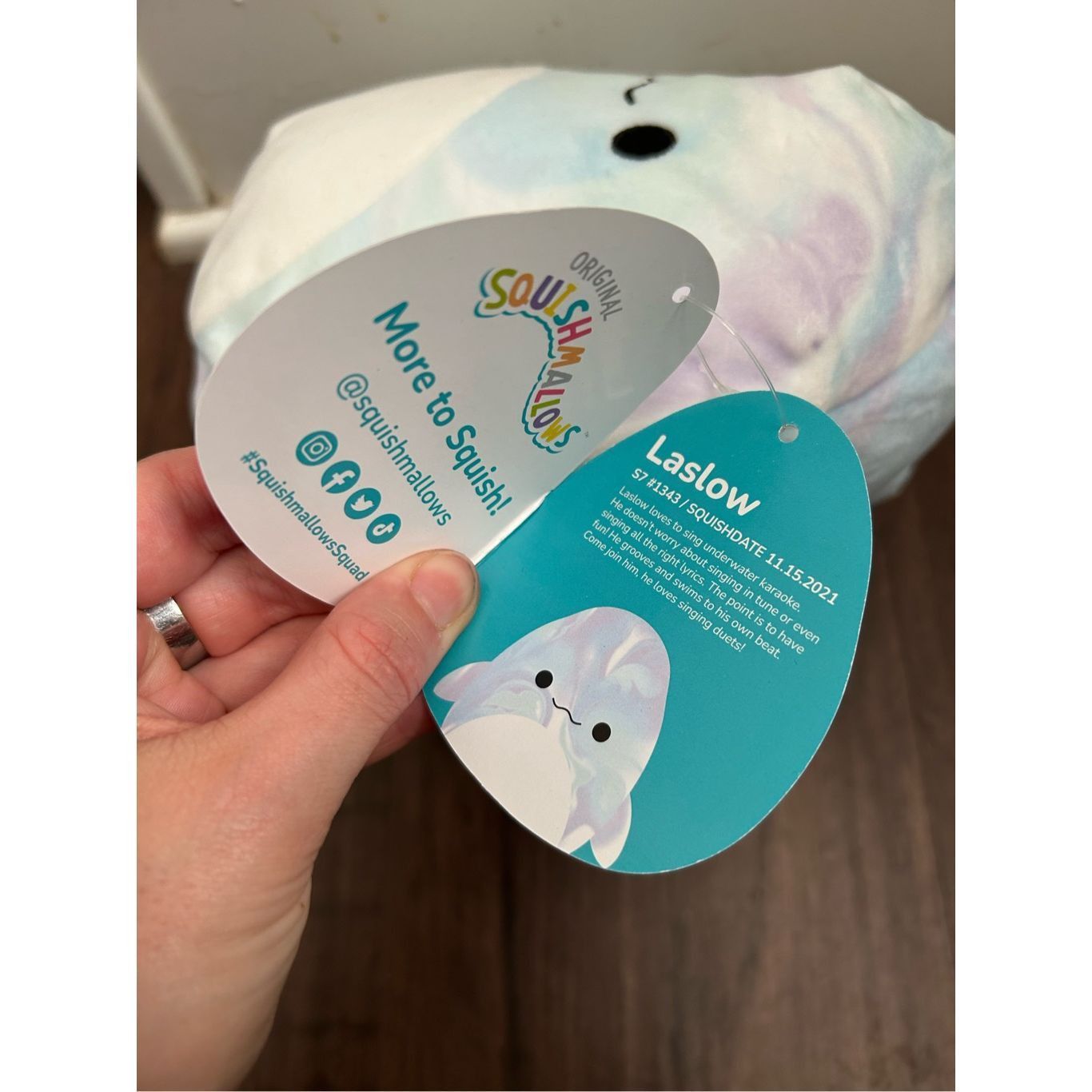 Seagale Squishmallows Kellytoy NWT Sea Life Squad 8" Laslow the Belu Size ONE SIZE - 4 Thumbnail
