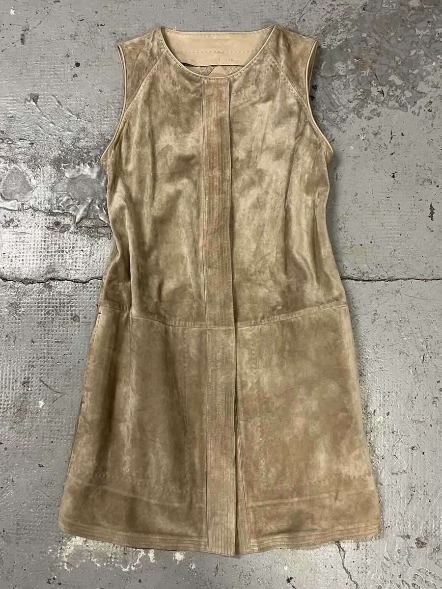 Gianfranco Ferre SS2009 Gianfranco Ferré Beige Suede Vest Dress Size S / US 4 / IT 40 - 1 Thumbnail