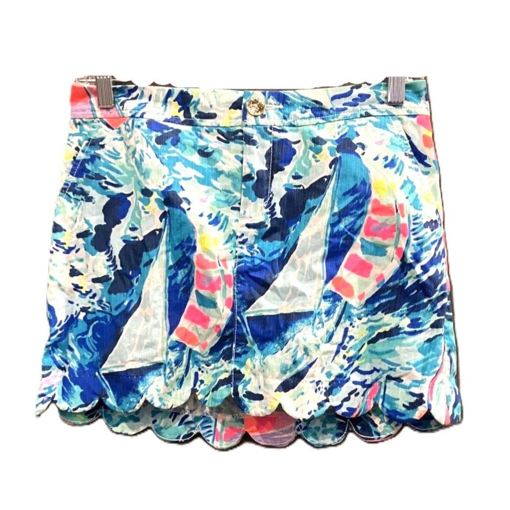 Lilly Pulitzer Lilly Pulitzer Colette Blue Ibiza Cabana Cocktail Skort Size 24" / US 00 / IT 34 - 2 Thumbnail