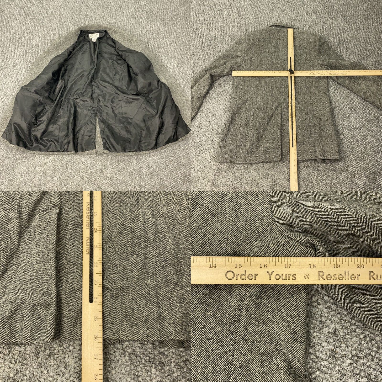 Pendleton VINTAGE Pendleton Blazer Womens 6 Gray Herringbone Wool Jacket Lined Career Size M / US 6-8 / IT 42-44 - 8 Thumbnail
