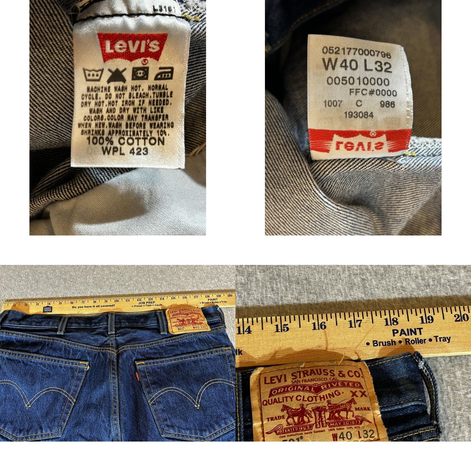 Levi's Levi's 501 Jeans Mens 38x30 Straight Denim Blue Dark Wash Button Fly Vintage? Size US 38 / EU 54 - 8 Thumbnail