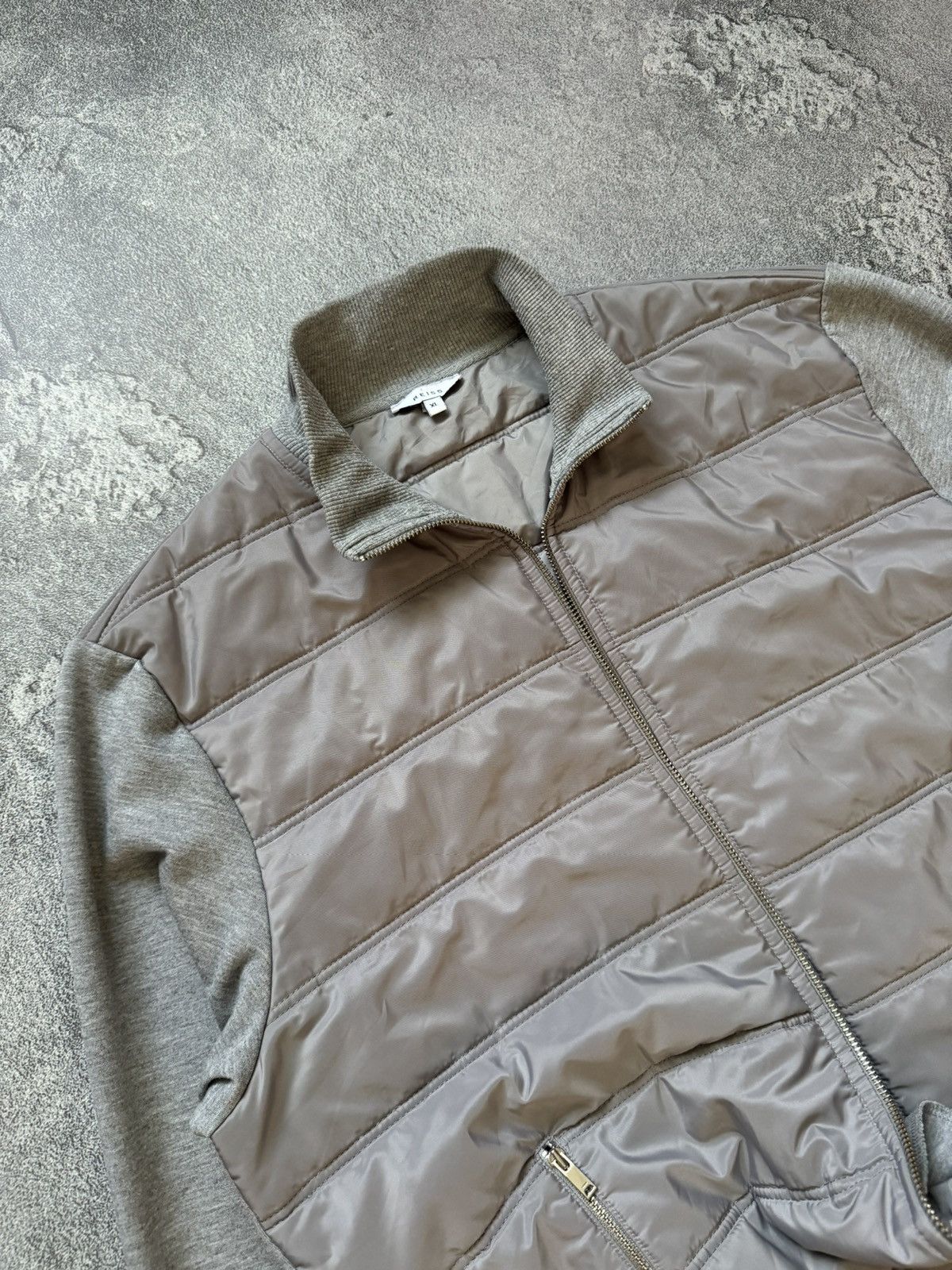 Reiss Reiss XL zip quilted gray jacket technical long sleeve Size US XL / EU 56 / 4 - 2 Thumbnail