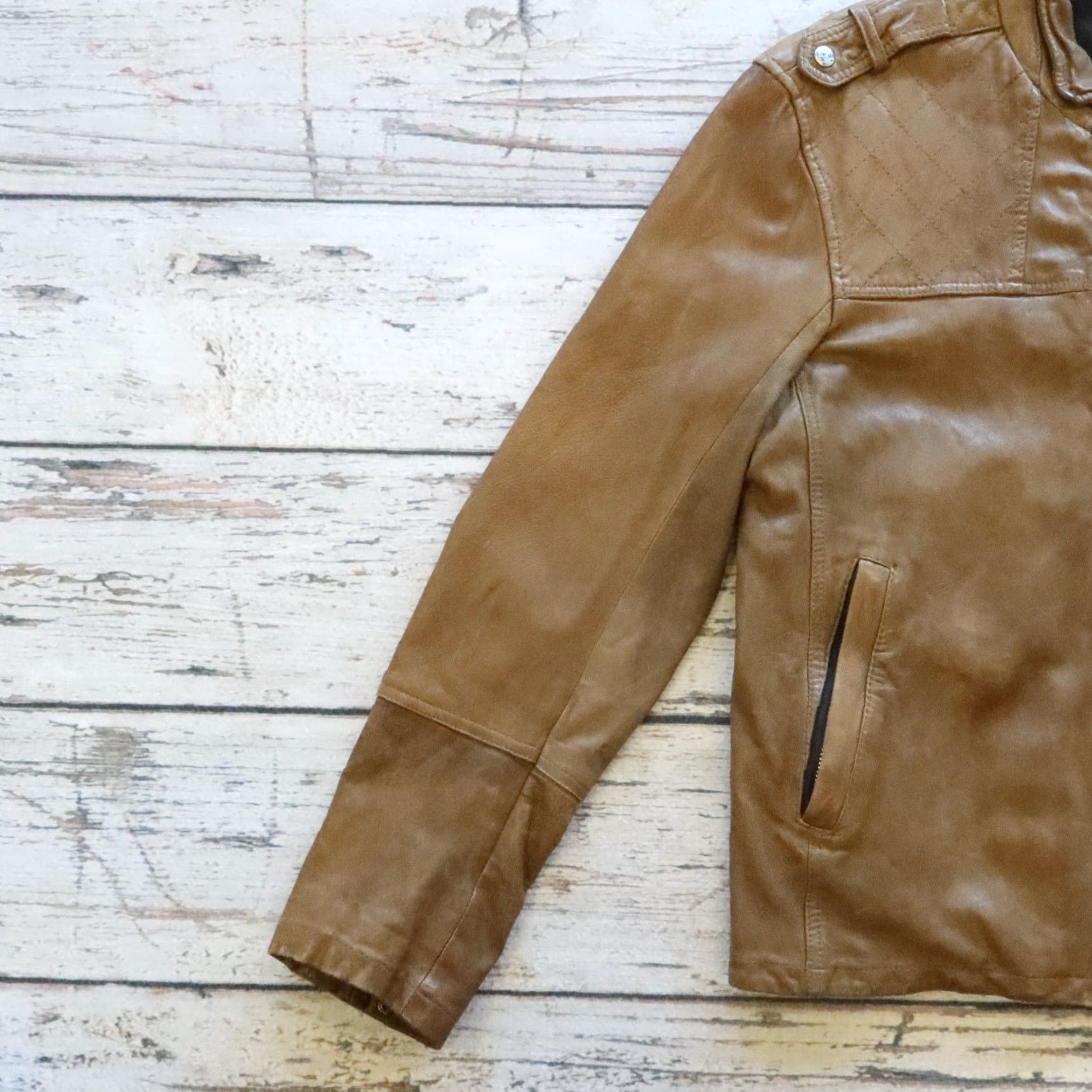 Allsaints All Saints Spitalfields Leather Jacket Men L Brown Motorcycle Jacket Size US L / EU 52-54 / 3 - 5 Thumbnail