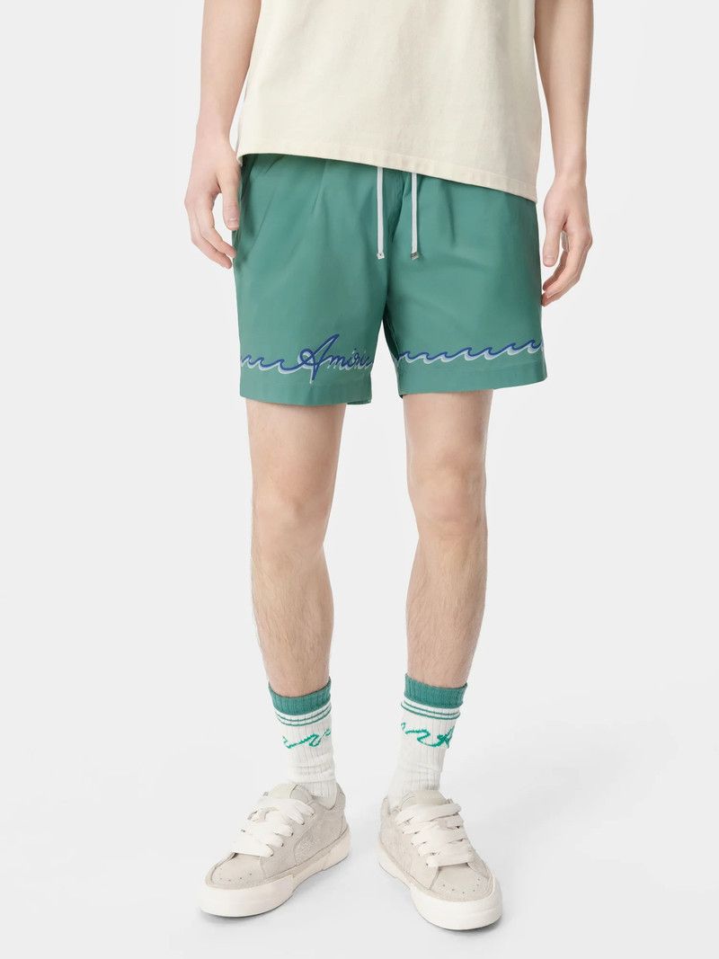 Amiri o1gr1nt0426 Wave Swim Trunk in Sea Blue Size US 34 / EU 50 - 3 Thumbnail