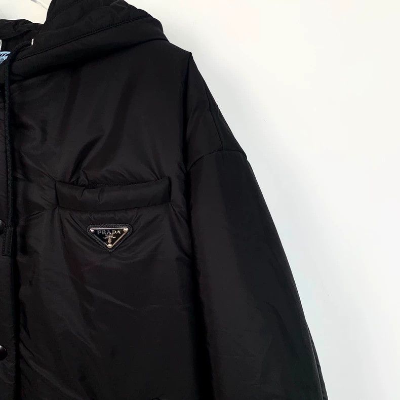 Prada Prada Size 38 23 black triangle logo hooded long-sleeved co Size US XXS / EU 40 - 3 Thumbnail