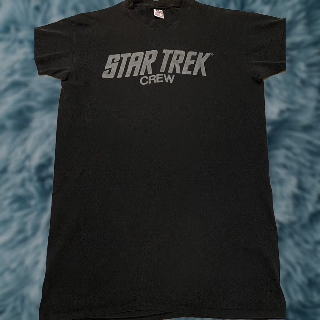 Vintage VINTAGE Star Trek Crew Faded Sleeping Shirt Mens T-Shirt 90s Black Space Sci Fi TV Movie The Hundreds Spaceship Graphic Tee Size US M / EU 48-50 / 2 - 1 Thumbnail