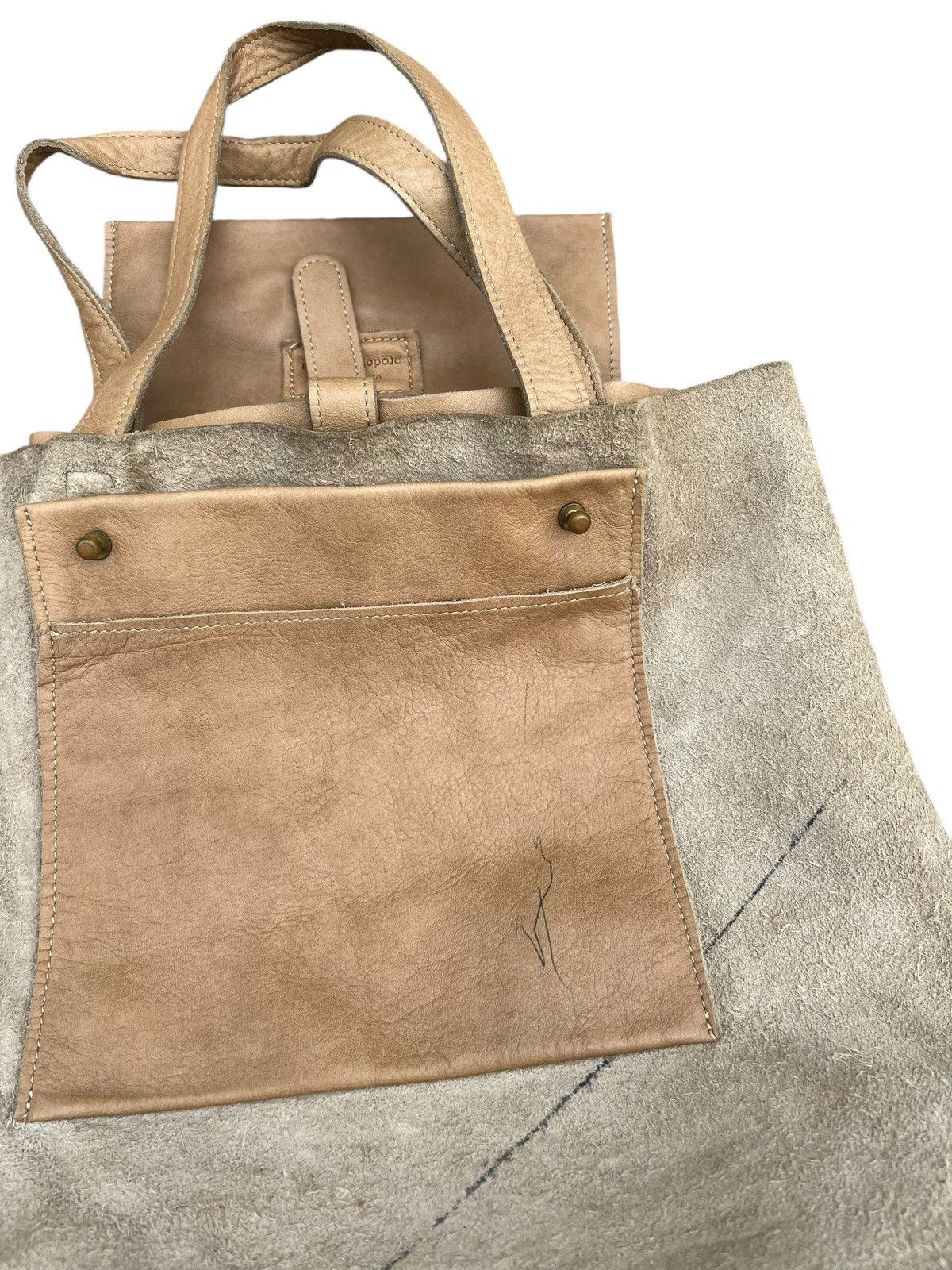 Leather Vintage Orobianco Italy Patina Leather Tote Bag Size ONE SIZE - 21 Thumbnail