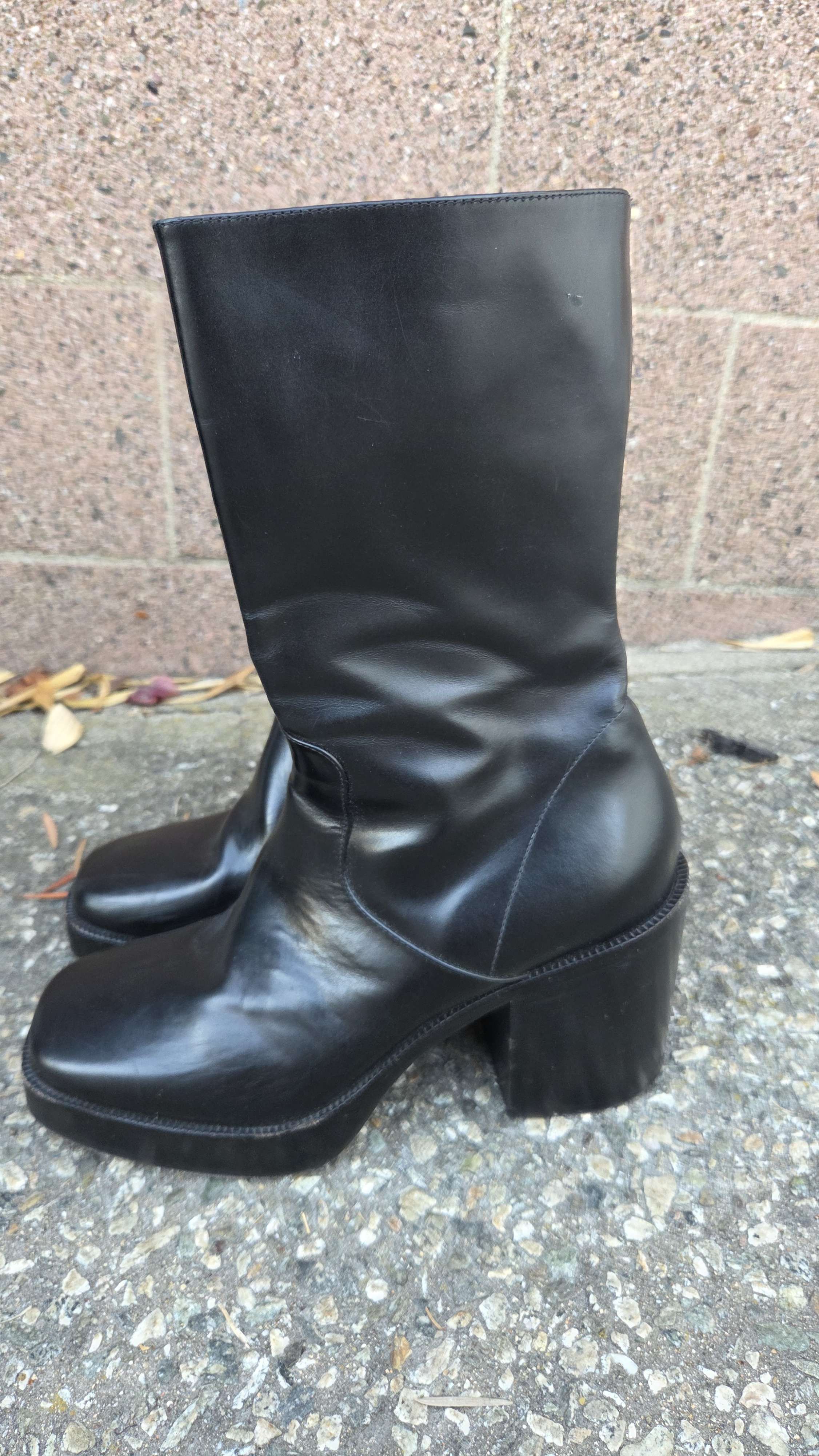 Balenciaga Black mid calf boots Balenciaga heels Size US 6.5 / EU 39-40 - 1 Thumbnail