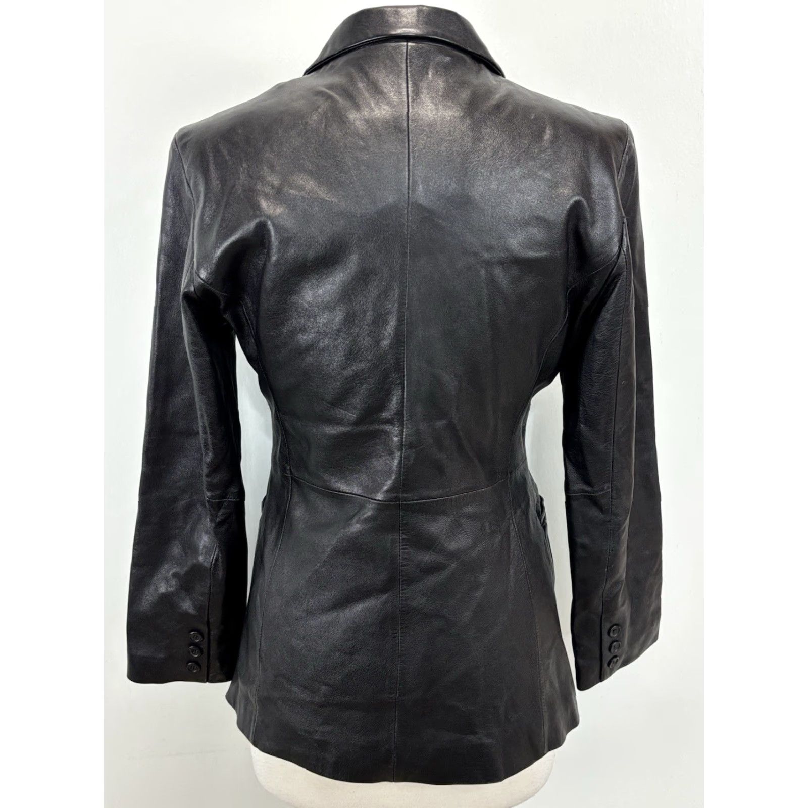 Wilson VINTAGE Wilson Leather Jacket Womens Black Small Y2K Goth Grunge Studio Pelle X Leather Size S / US 4 / IT 40 - 3 Thumbnail