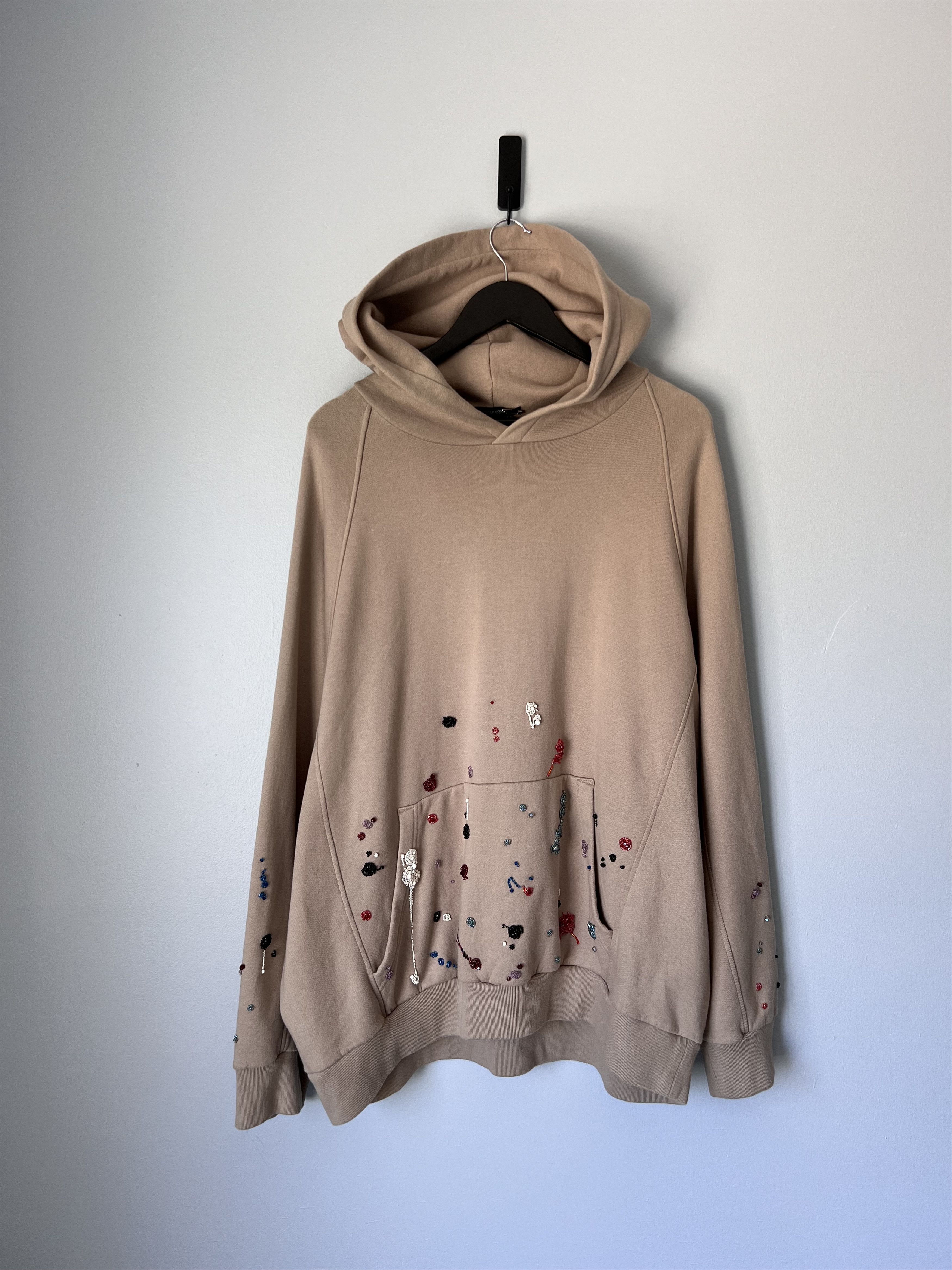 Undercover Undercover Beaded Paint Splatter Hoodie in Beige Size US XL / EU 56 / 4 - 1 Thumbnail
