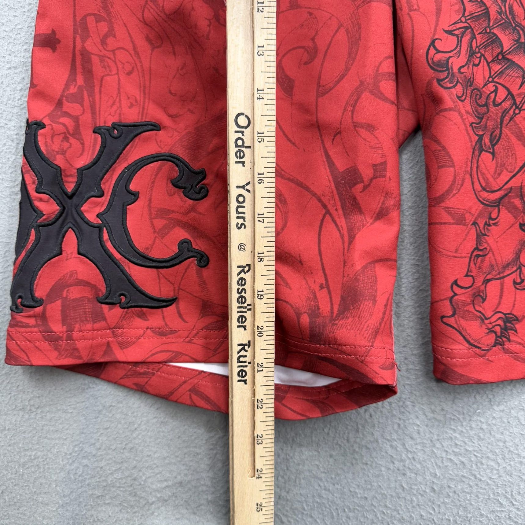 Vintage Xtreme Couture Board Shorts Mens 32 Red Black Quick Dry Surf Gothic Lion XC Cross Size US 32 / EU 48 - 7 Thumbnail