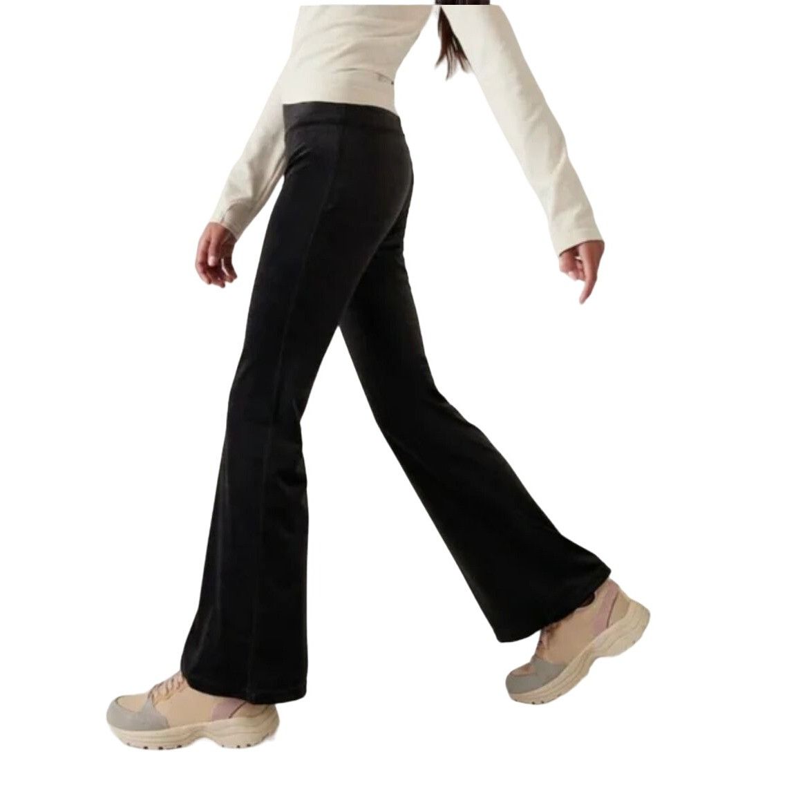 Athleta NWT Athleta XS Elation Velvet Flare Pant Black Pants High-Ri Size 26" / US 2 / IT 38 - 1 Thumbnail