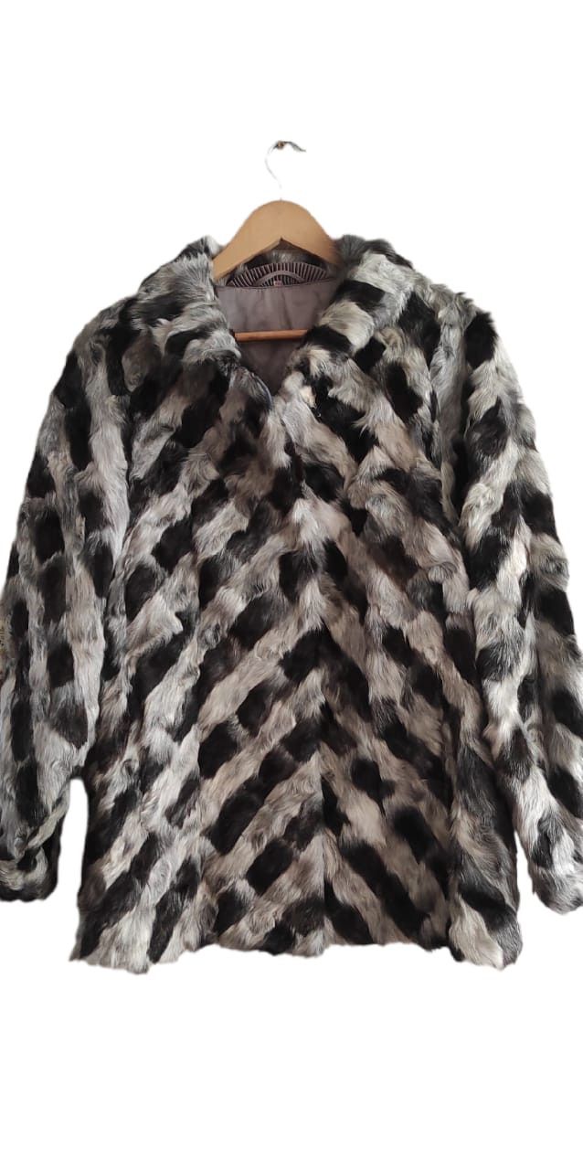 image of Mink Fur Coat Vintage Echter Pelz Real Natural Fox Fur Coat Made Germany in Grey, Women's (Size XL)