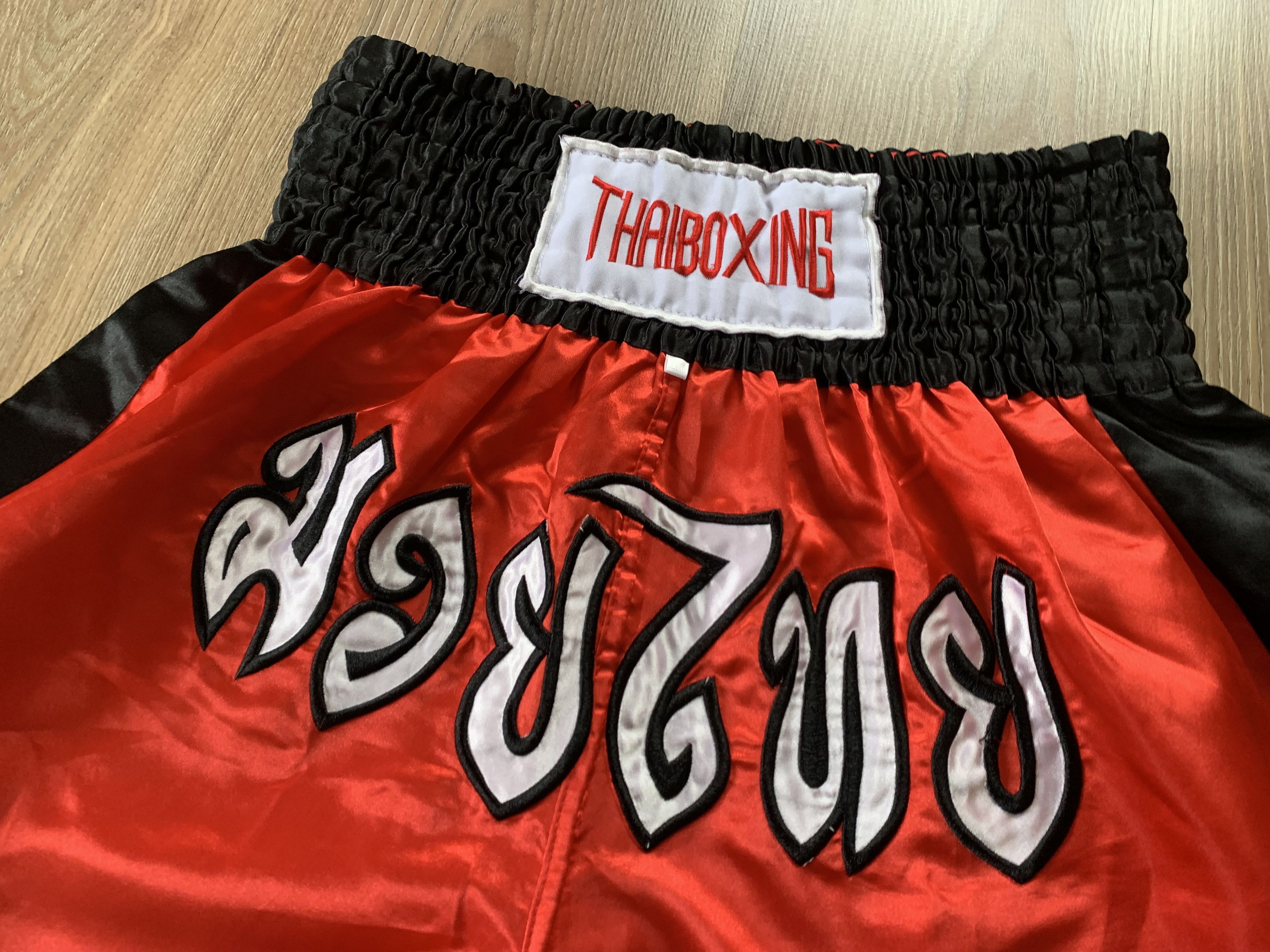 Japanese Brand × Sports Specialties Vintage Muay Thai Red Embroided Boxing Shorts Size US 38 / EU 54 - 3 Thumbnail