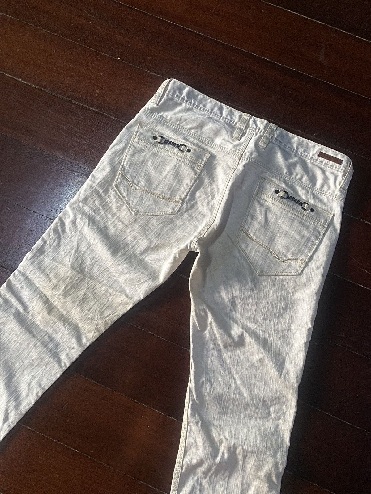 Nicole Club Fire 🔥 design NICOLE CLUB boot cut wide leg low rise jeans Size US 33 - 16 Thumbnail