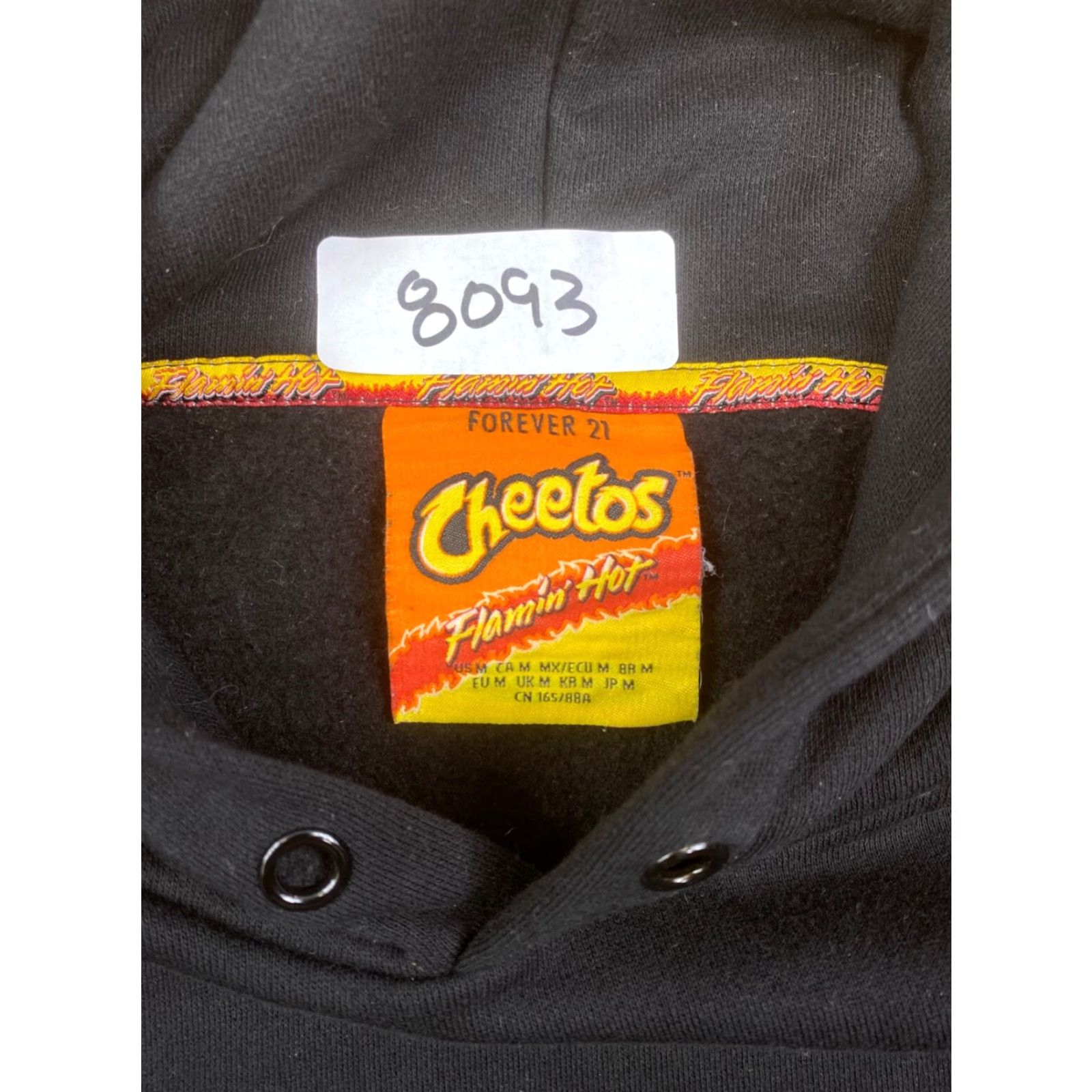Forever 21 Forever 21 Hoodie Women M Black Pullover Hooded Lightweight | Flamin' Hot Cheetos | Bedazzled | Adult | 8093 Size M / US 6-8 / IT 42-44 - 4 Thumbnail