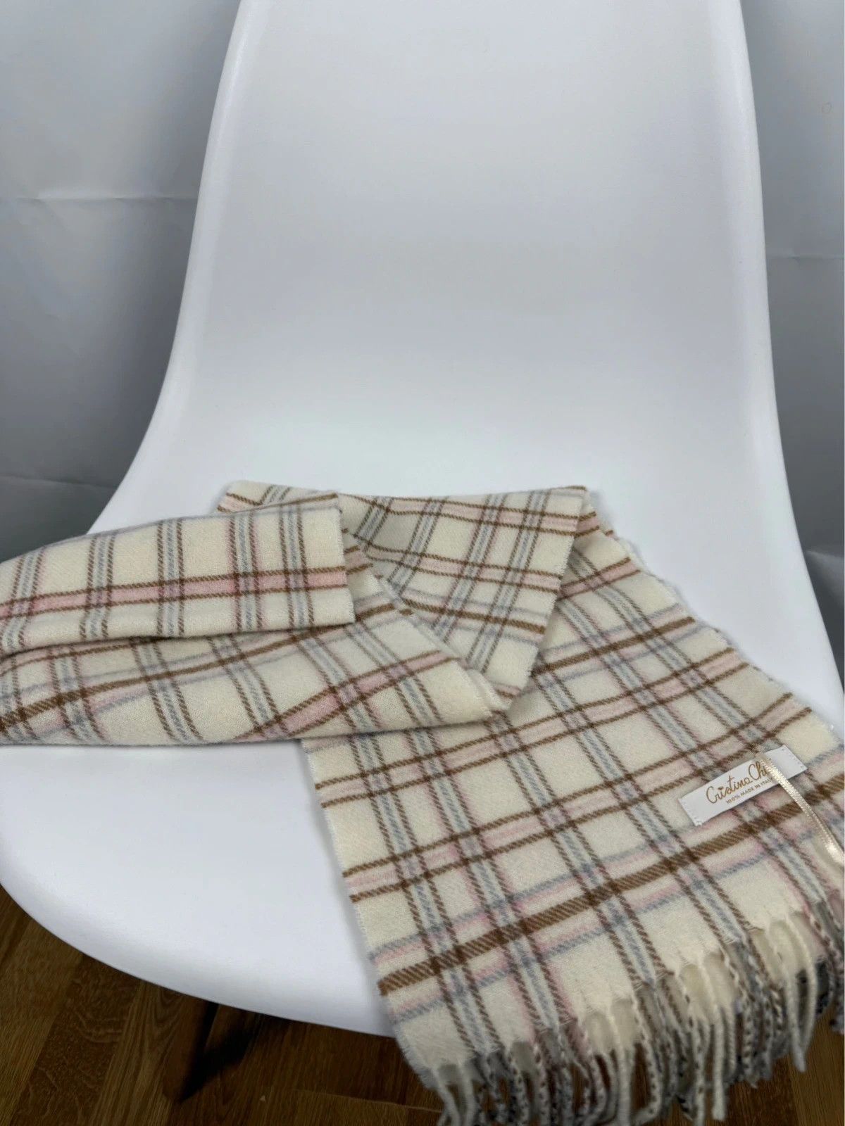 Other Cristina Chiti Wool Cashmere Scarf Plaid Made In Italy Size ONE SIZE - 1 Thumbnail
