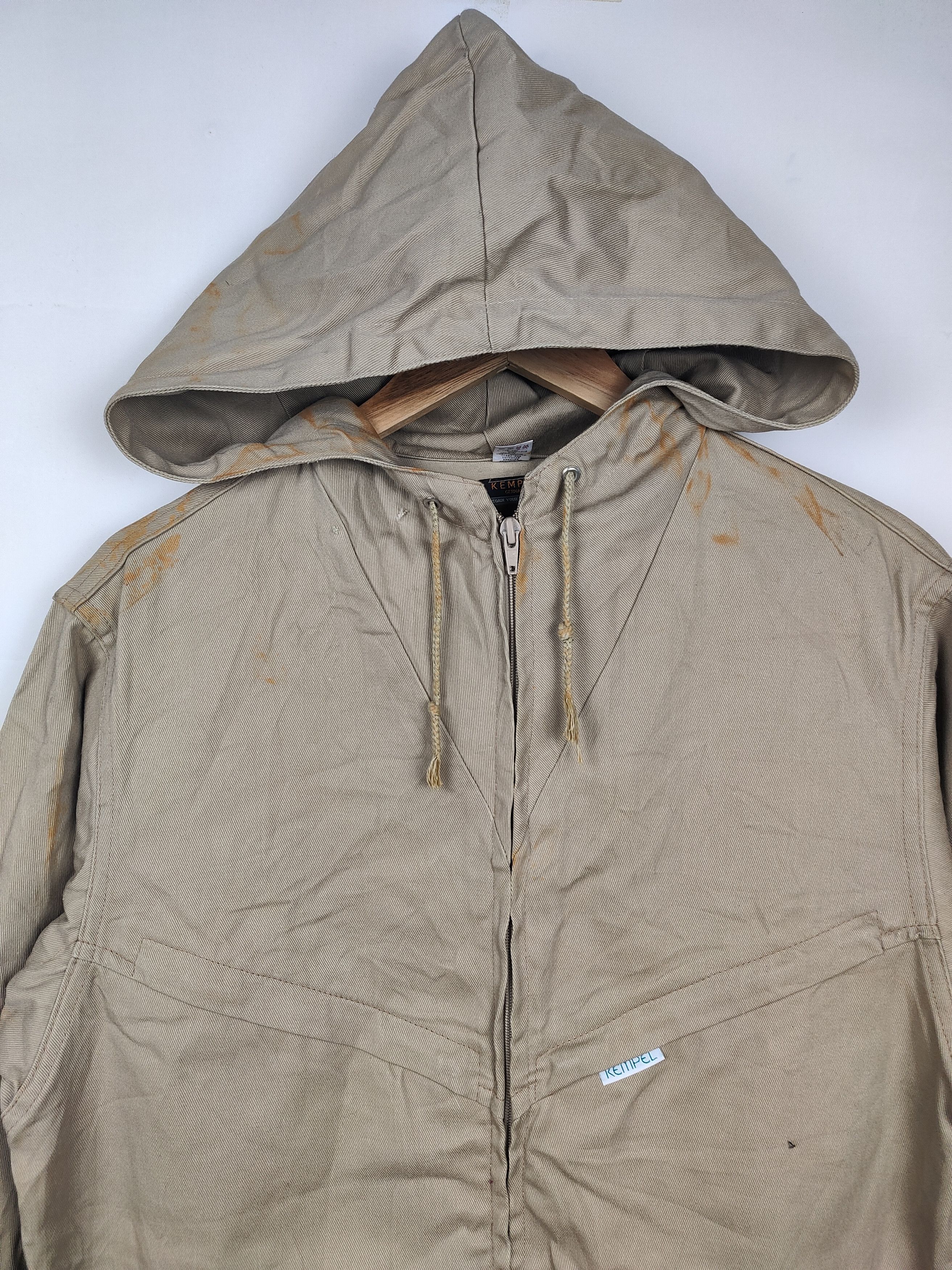 Other Vintage Kempel Germany Distressed Hooded Zipper Jacket Size US M / EU 48-50 / 2 - 2 Thumbnail