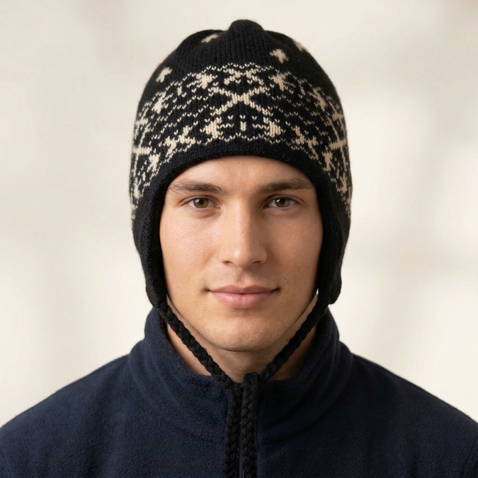 & Other Stories Merkley Unisex Beanie Hat 100% Virgin Wool Fair Black OS Size ONE SIZE - 1 Thumbnail