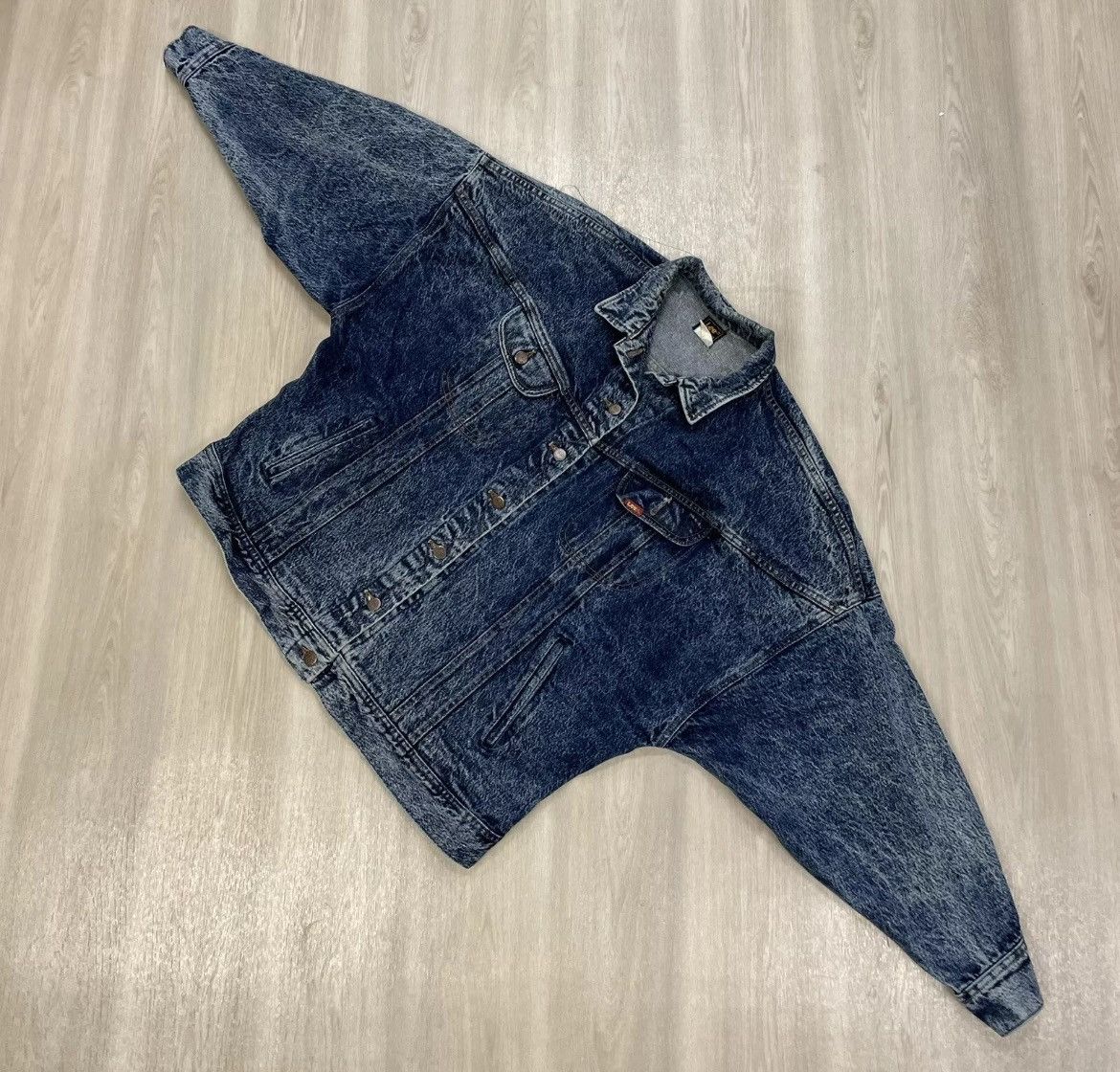 Lee × Vintage Vintage 80s Lee Blue Jean Denim Trucker Made in USA Sz M Size US M / EU 48-50 / 2 - 3 Thumbnail
