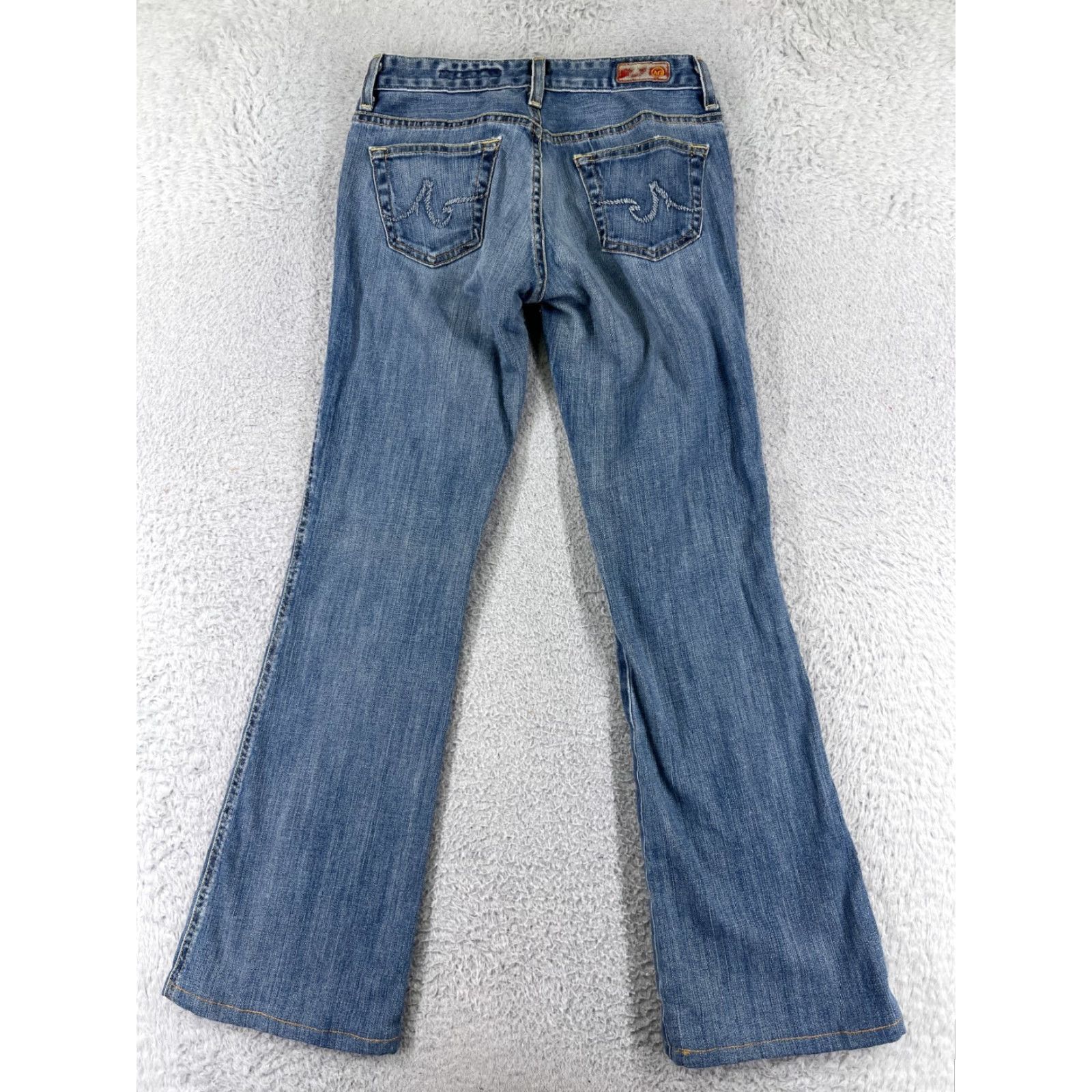 Denime AG Adriano Goldschmied Jeans Women's 29 Blue Denim Flared Embroidered 5-Pocket Cotton Blend Modern Fit Adult Women’s Size 29 Blue Size 29" - 2 Thumbnail