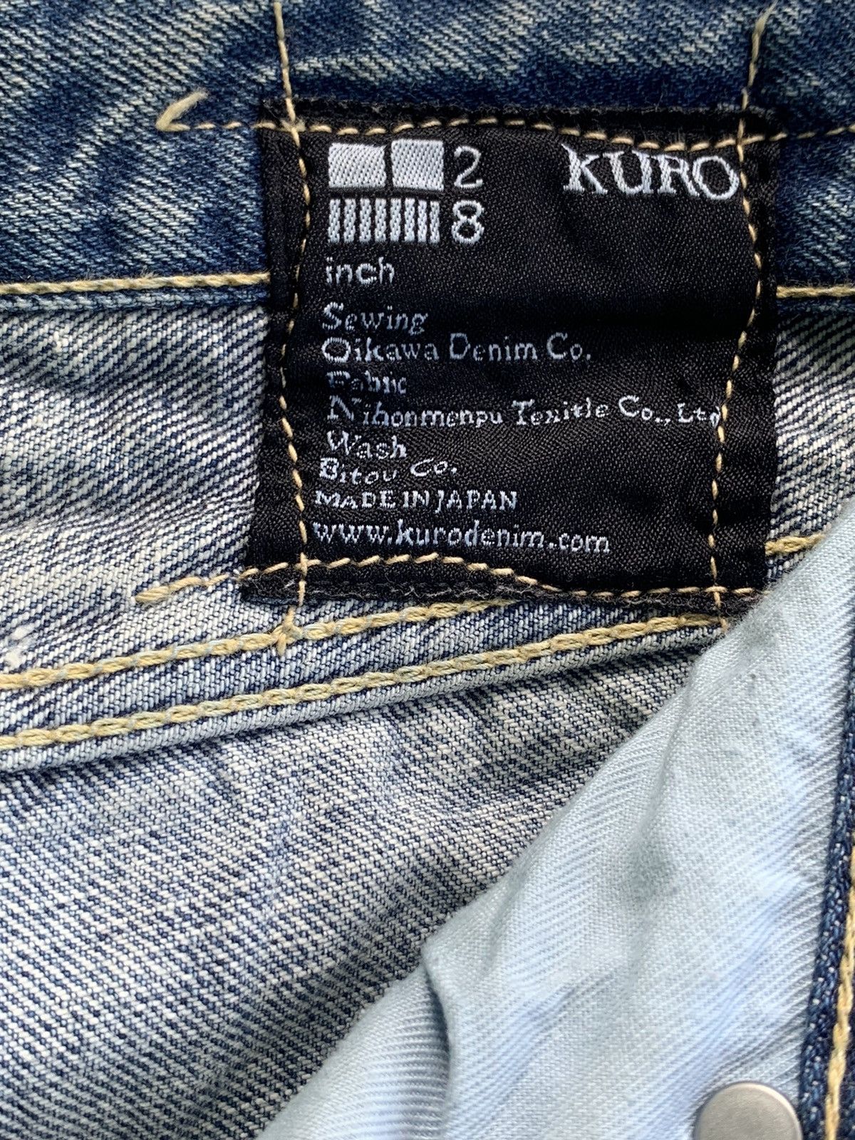 If Six Was Nine × KURO × Le Grande Bleu (L.G.B.) Vintage Kuro Selvedge Mud Wash Distress Jeans Size US 29 - 17 Thumbnail