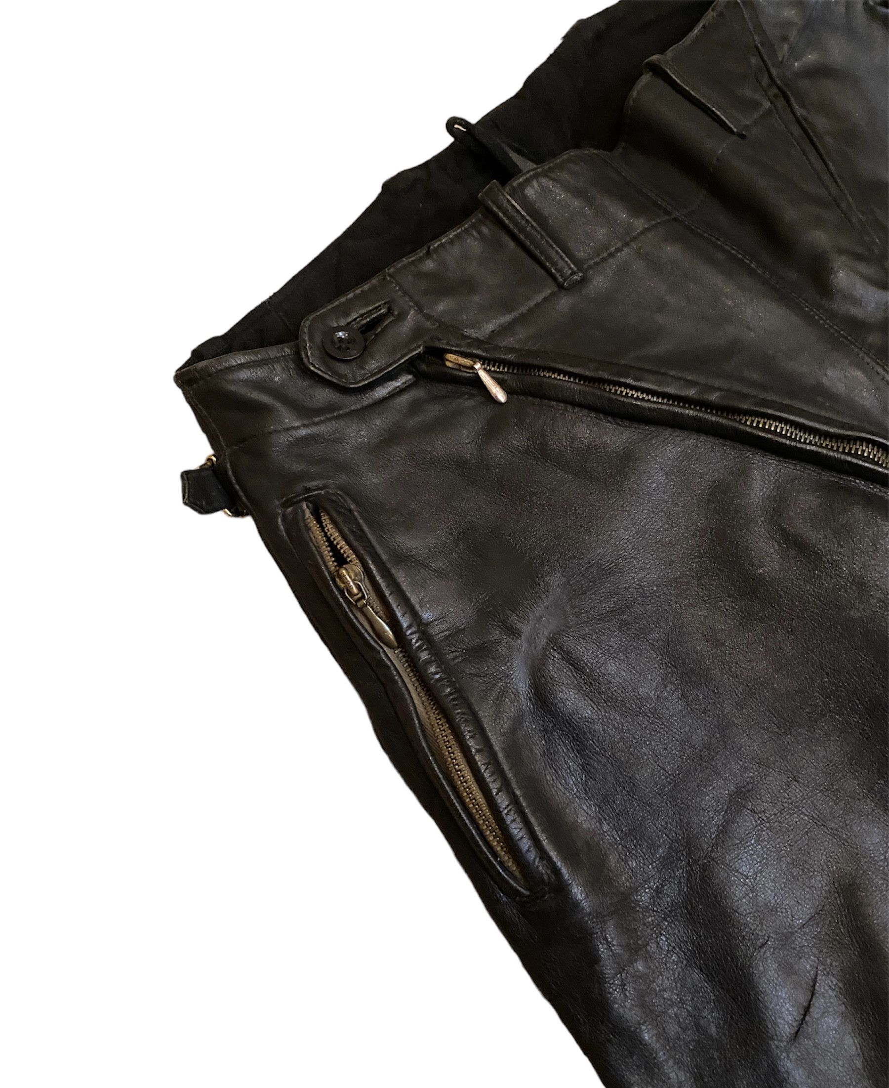 Vintage Rare 40s German WWII Era Horsehide Rider Leather Breeches Size US 31 - 9 Thumbnail