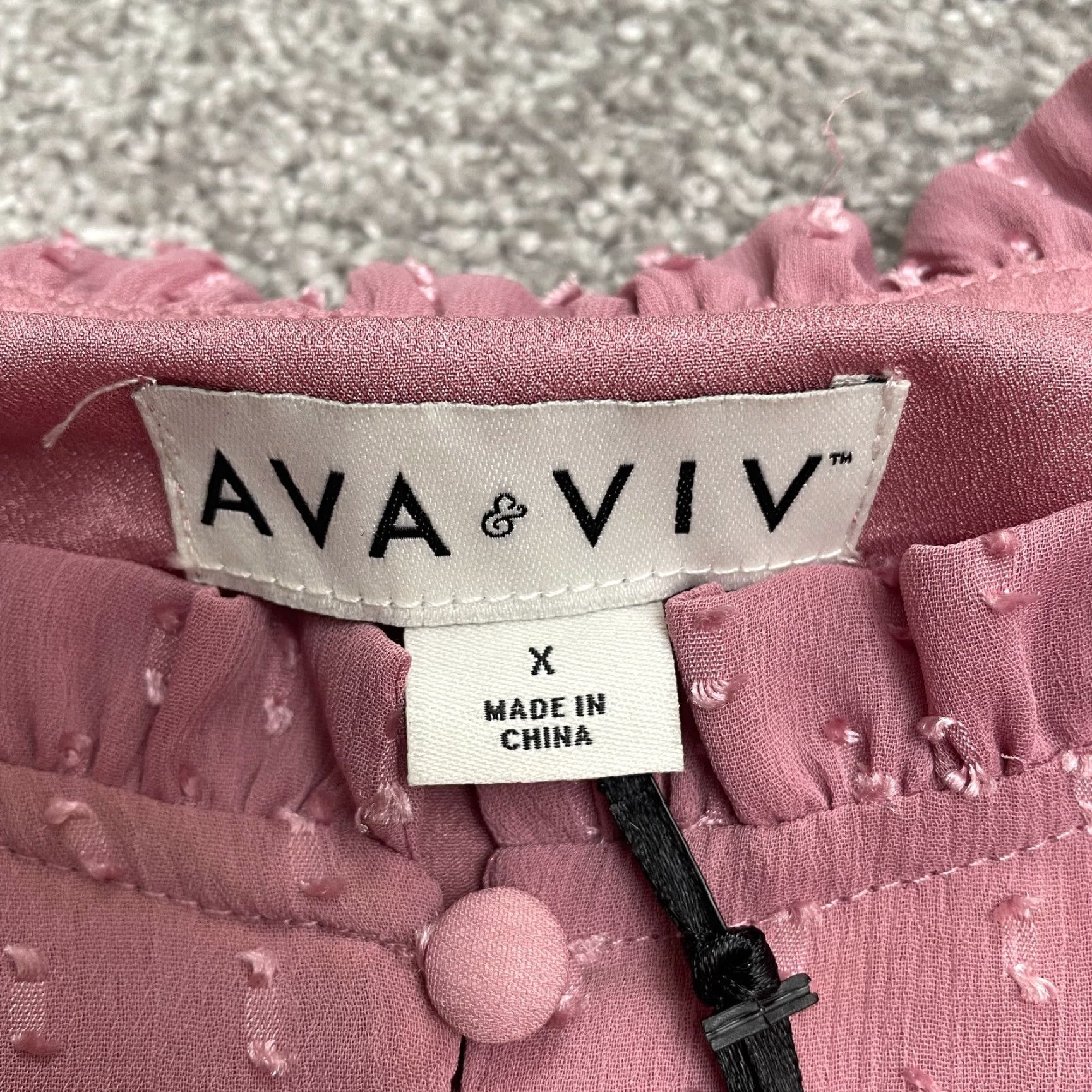 Vintage Ava & Viv Blouse Women Pink Swiss Dot Chiffon Crew Neck Bell Sleeve NWT Casual 1X Plus Size XL / US 12-14 / IT 48-50 - 4 Thumbnail