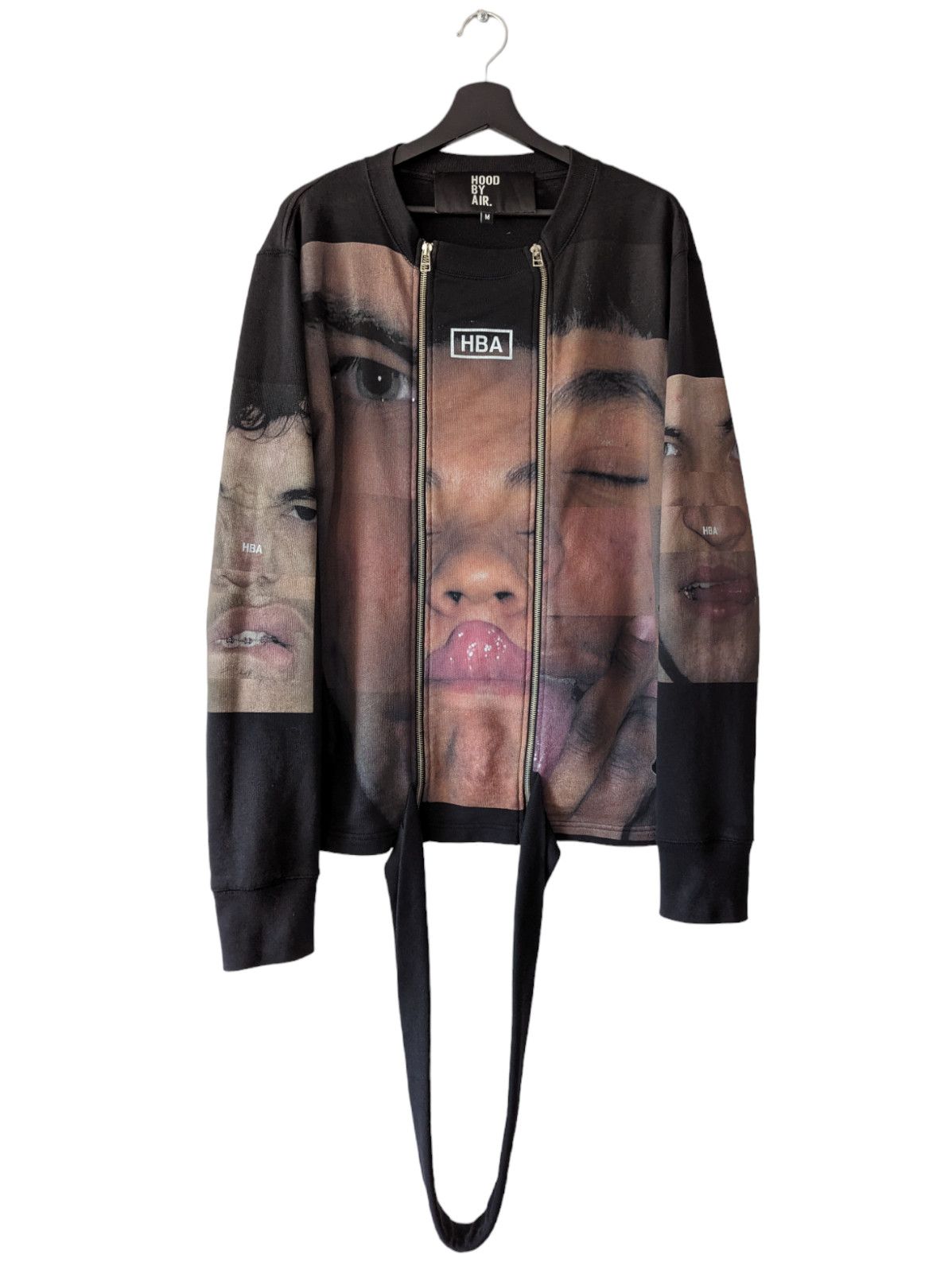 image of Anonymous Club x Hood By Air Faces Crewneck in Black, Men's (Size Medium)