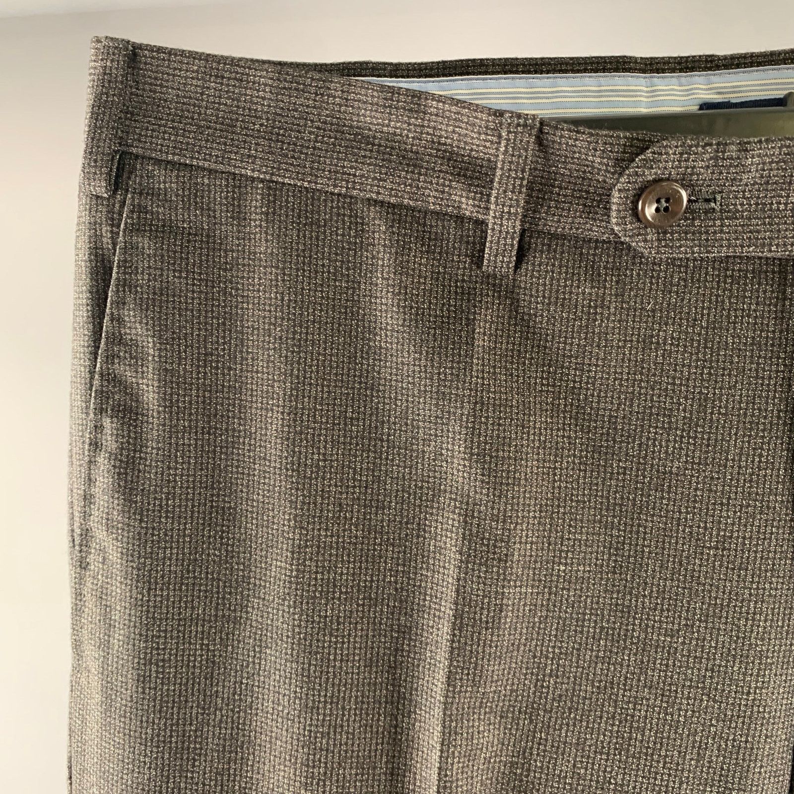 Incotex INCOTEX Size 38 Grey Black Grid Wool Cuffed Dress Pants Size US 38 / EU 54 - 2 Thumbnail