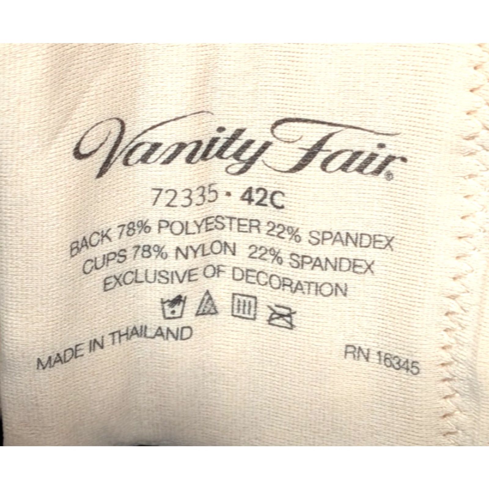 Vintage VINTAGE Vanity Fair Body Caress Bra 42C Damask Beige Full Coverage Wirefree 72335 42C Womens Mens? (Oops need correct) Size ONE SIZE - 5 Thumbnail