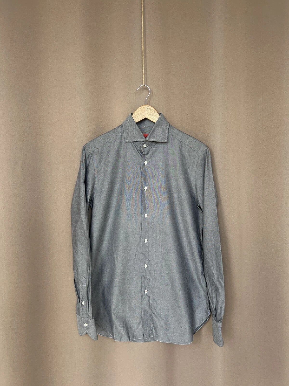 Isaia Napoli Mens Button Shirt Size M Cotton Long Sleeve