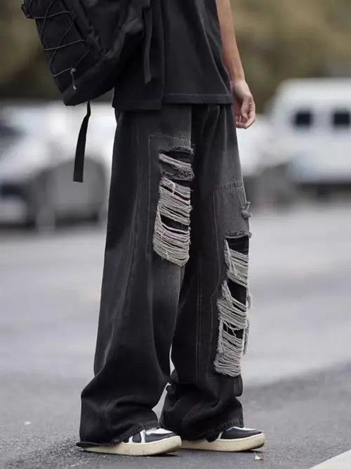 Japanese Brand Norika x Yura Black High Street Vintage Loose Jeans Size US 33 - 8 Thumbnail