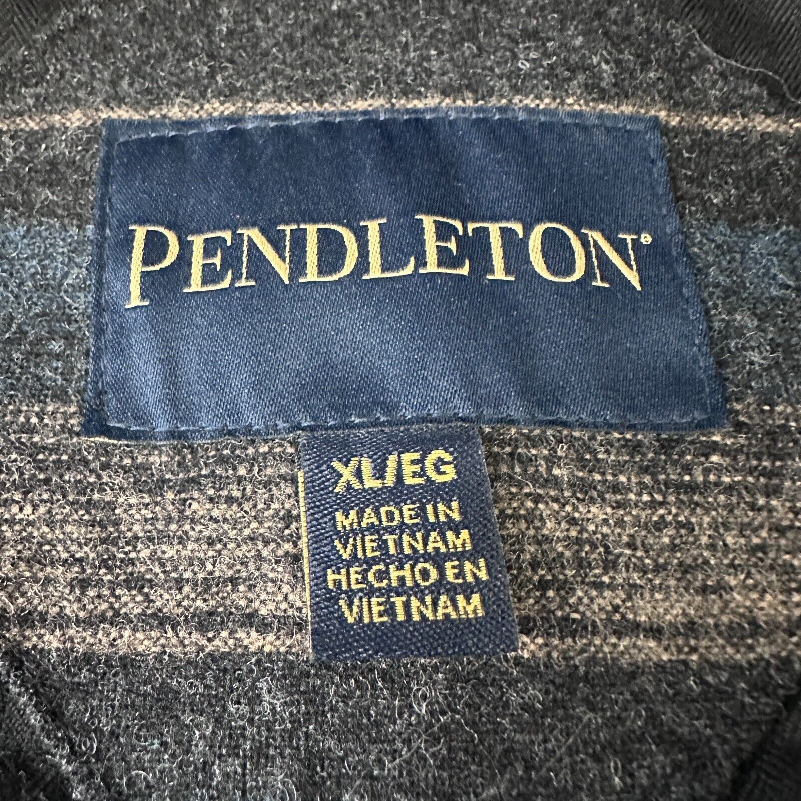 Pendleton Pendleton Jacket Men’s XL Blue Tan Gray Striped Wool Blend Size US XL / EU 56 / 4 - 7 Thumbnail