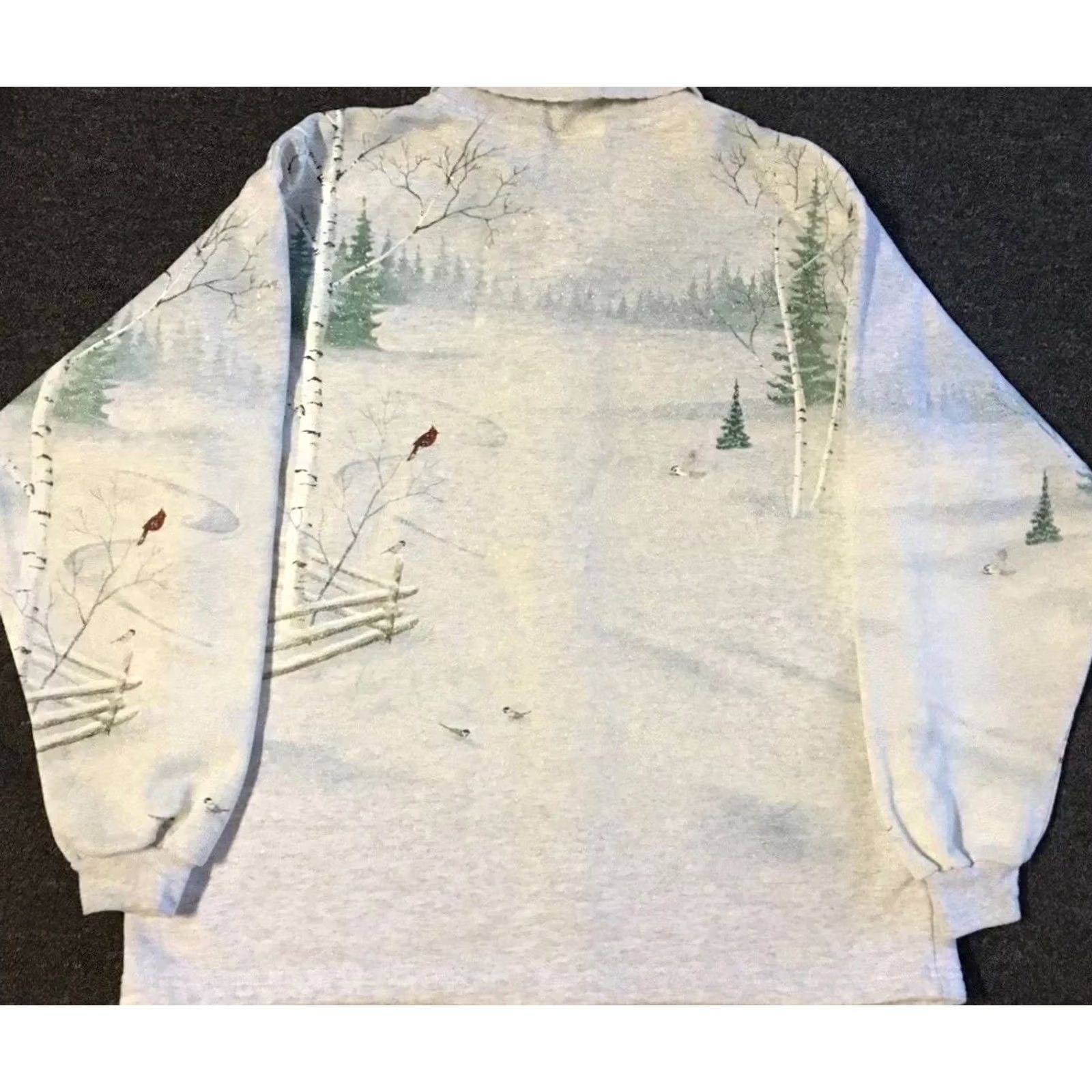 Vintage VINTAGE 90s Snow Mountain Faded AOP Cardigan Sweatshirt M Nature Art Ski Grunge 80s Mens Hoodie Gray Size US M / EU 48-50 / 2 - 2 Thumbnail