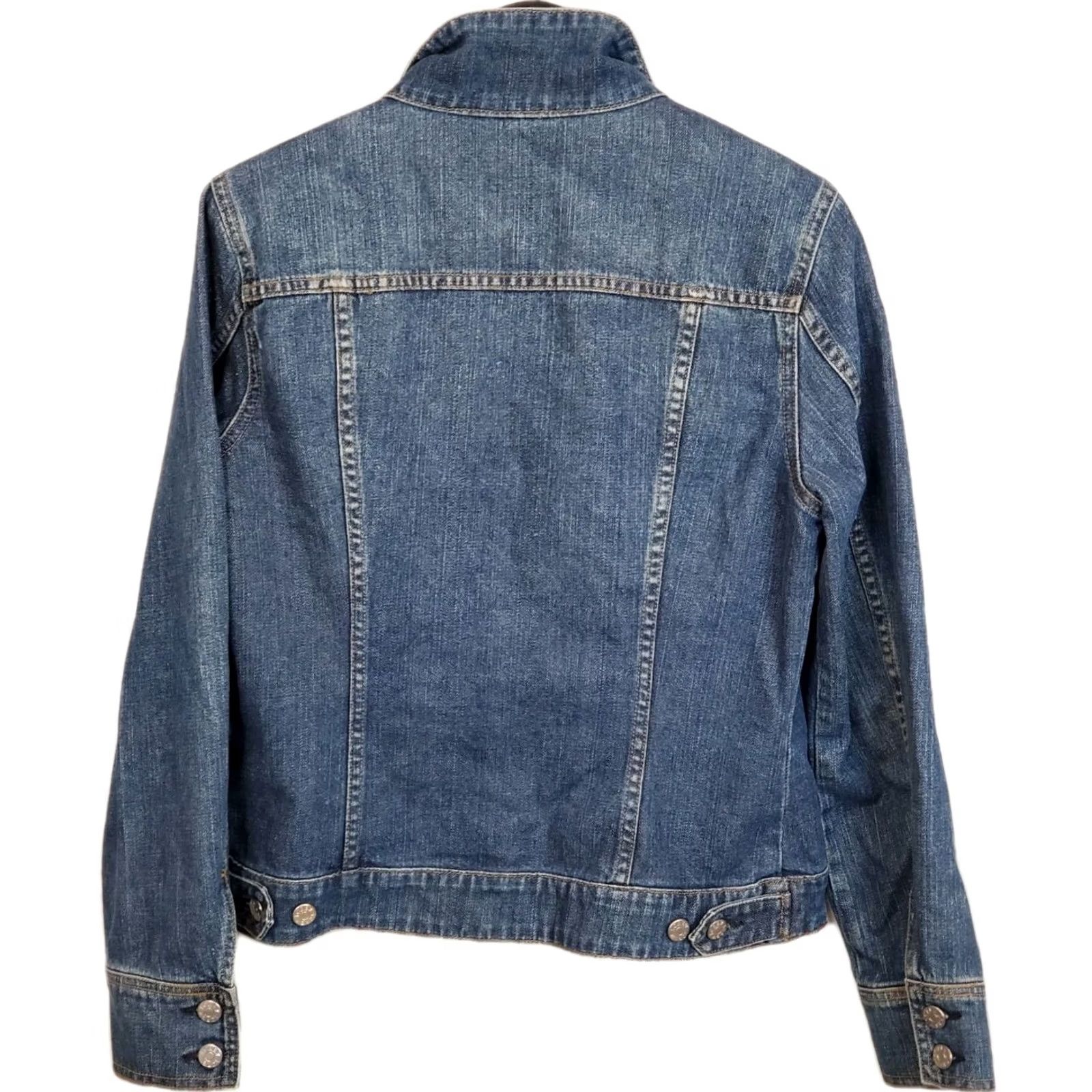 J.Crew J. Crew Denim Trucker Jacket Blue Pockets Women M Classic Jean Shirt/Coat Size 32" / US 10 / IT 46 - 3 Thumbnail
