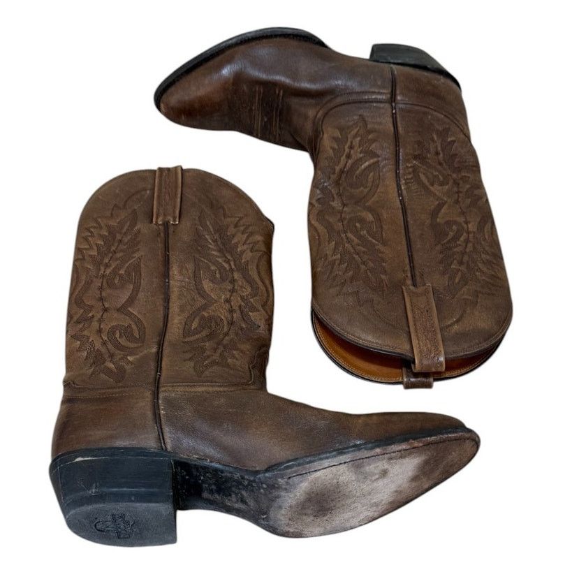 Nocona Boots Nocona Boots Men 9D Brown Leather Cowboy Western Festival Size US 9 / EU 42 - 4 Thumbnail